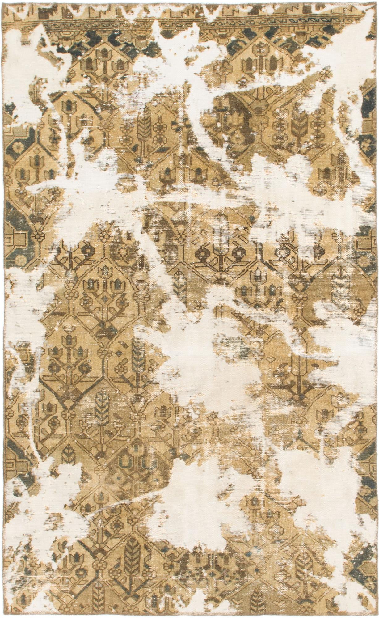 5' x 8' 2 Hand Knotted Ultra Vintage Persian Wool Rug