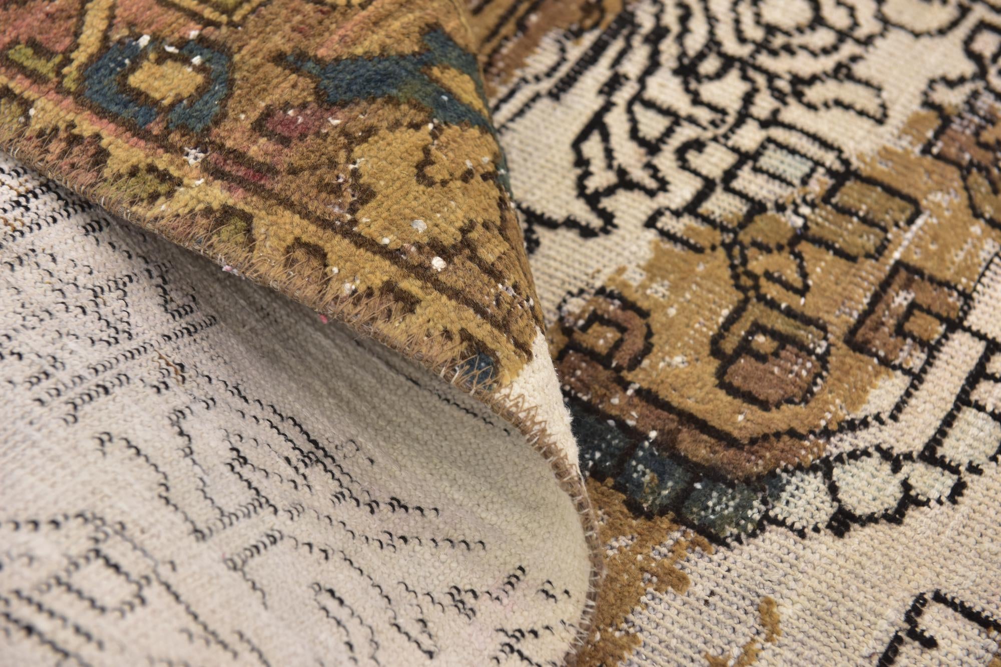 6' 7 x 9' 9 Hand Knotted Ultra Vintage Persian Wool Rug