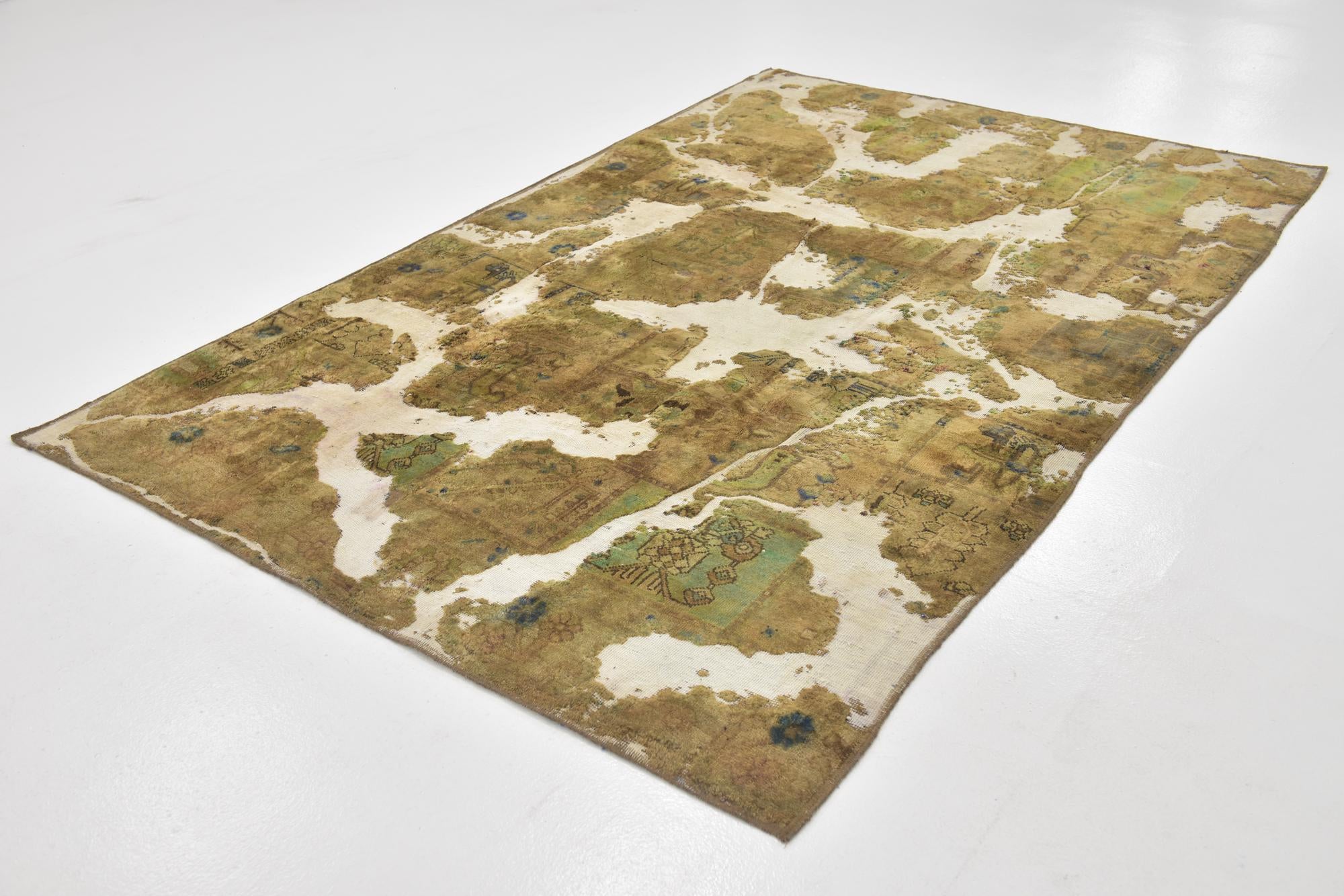 5' 7 x 8' 8 Hand Knotted Ultra Vintage Persian Wool Rug