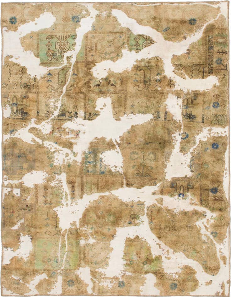 Detail image of 5' 7 x 8' 8 Hand Knotted Ultra Vintage Persian Wool Rug