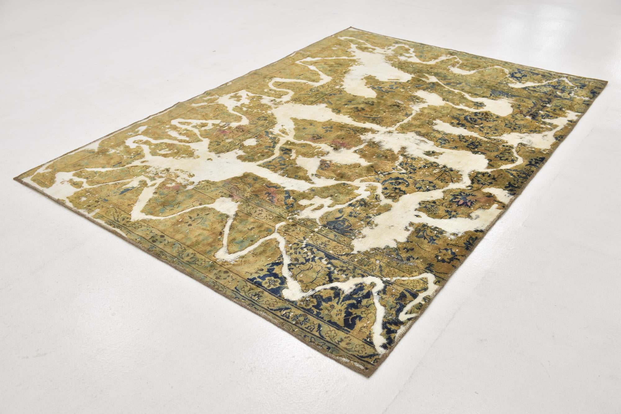 5' 10 x 8' 5 Hand Knotted Ultra Vintage Persian Wool Rug