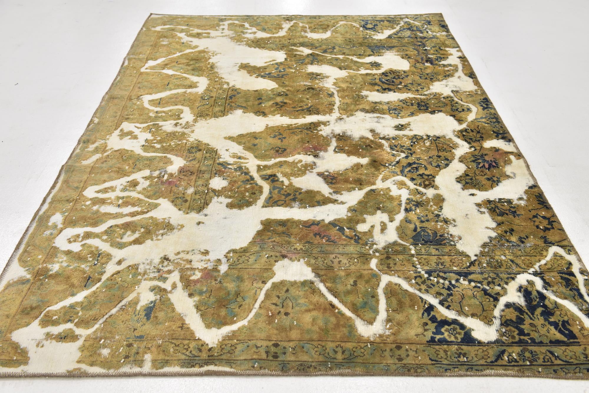 5' 10 x 8' 5 Hand Knotted Ultra Vintage Persian Wool Rug