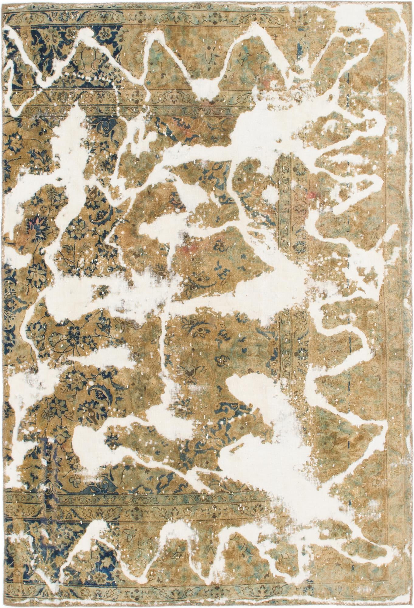 5' 10 x 8' 5 Hand Knotted Ultra Vintage Persian Wool Rug