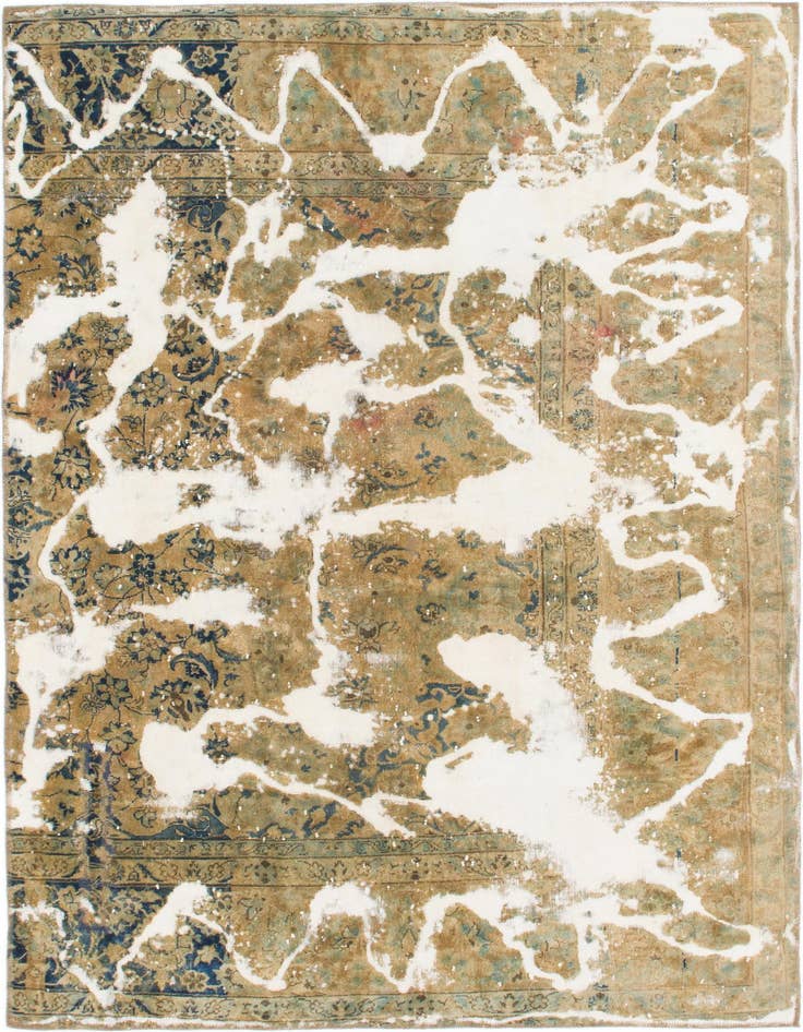 Detail image of 5' 10 x 8' 5 Hand Knotted Ultra Vintage Persian Wool Rug