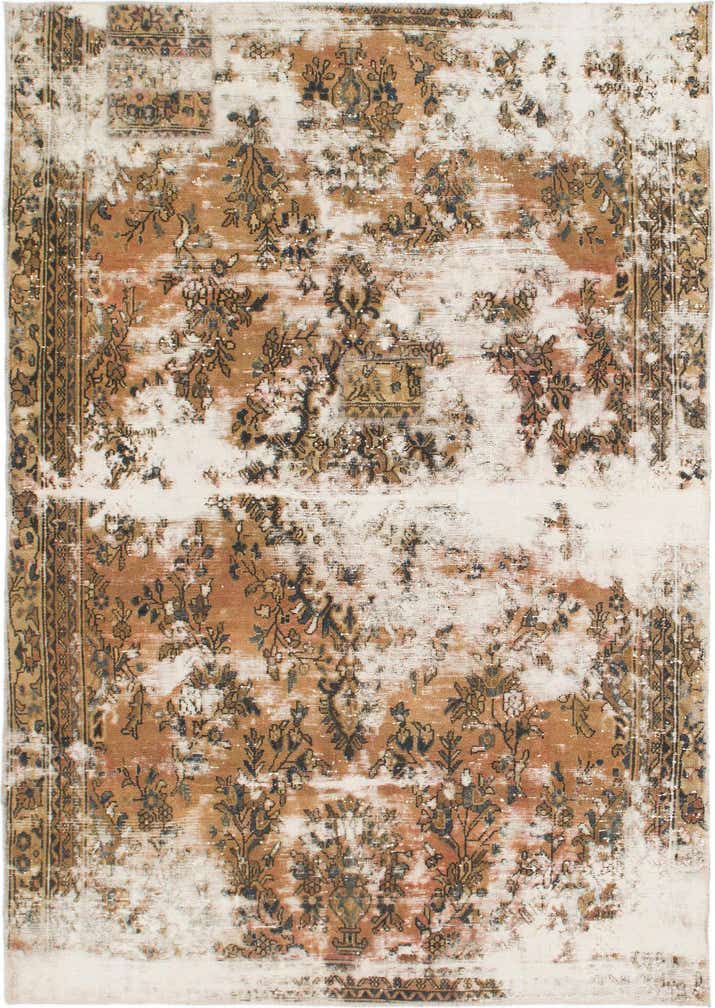 6' x 8' 5 Hand Knotted Ultra Vintage Persian Wool Rug