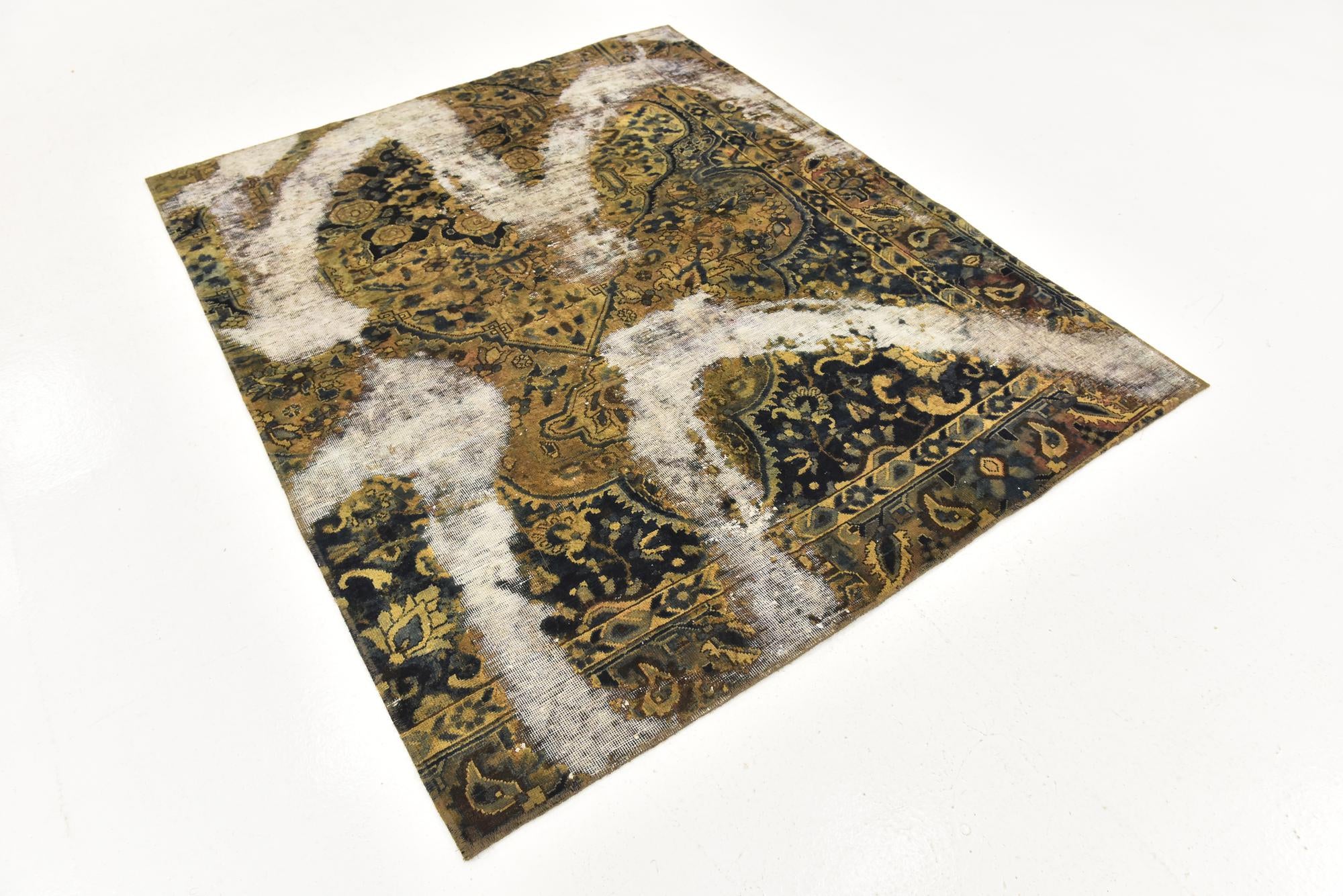 5' 4 x 6' 6 Hand Knotted Ultra Vintage Persian Wool Rug
