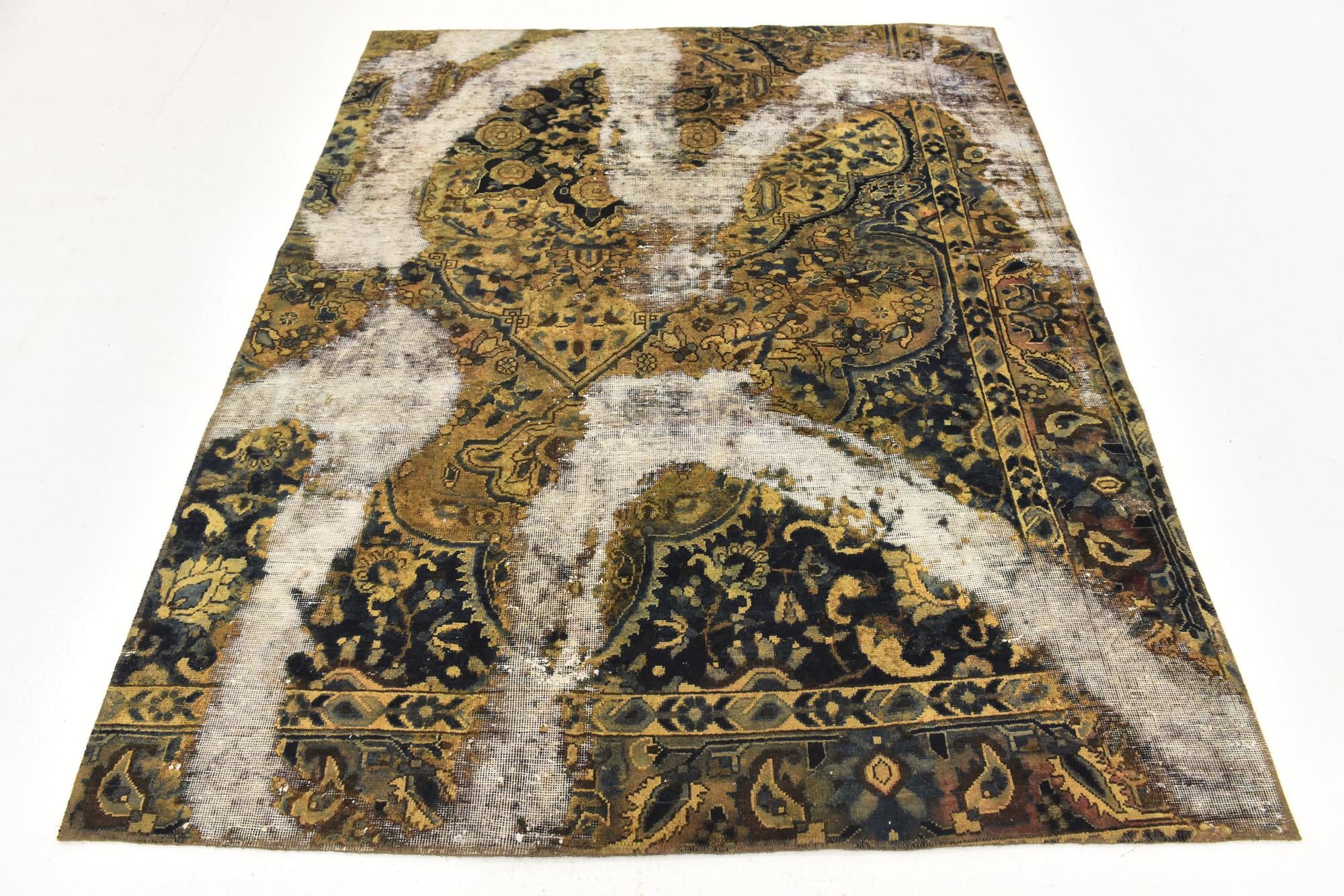 5' 4 x 6' 6 Hand Knotted Ultra Vintage Persian Wool Rug