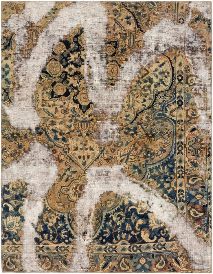 Detail image of 5' 4 x 6' 6 Hand Knotted Ultra Vintage Persian Wool Rug