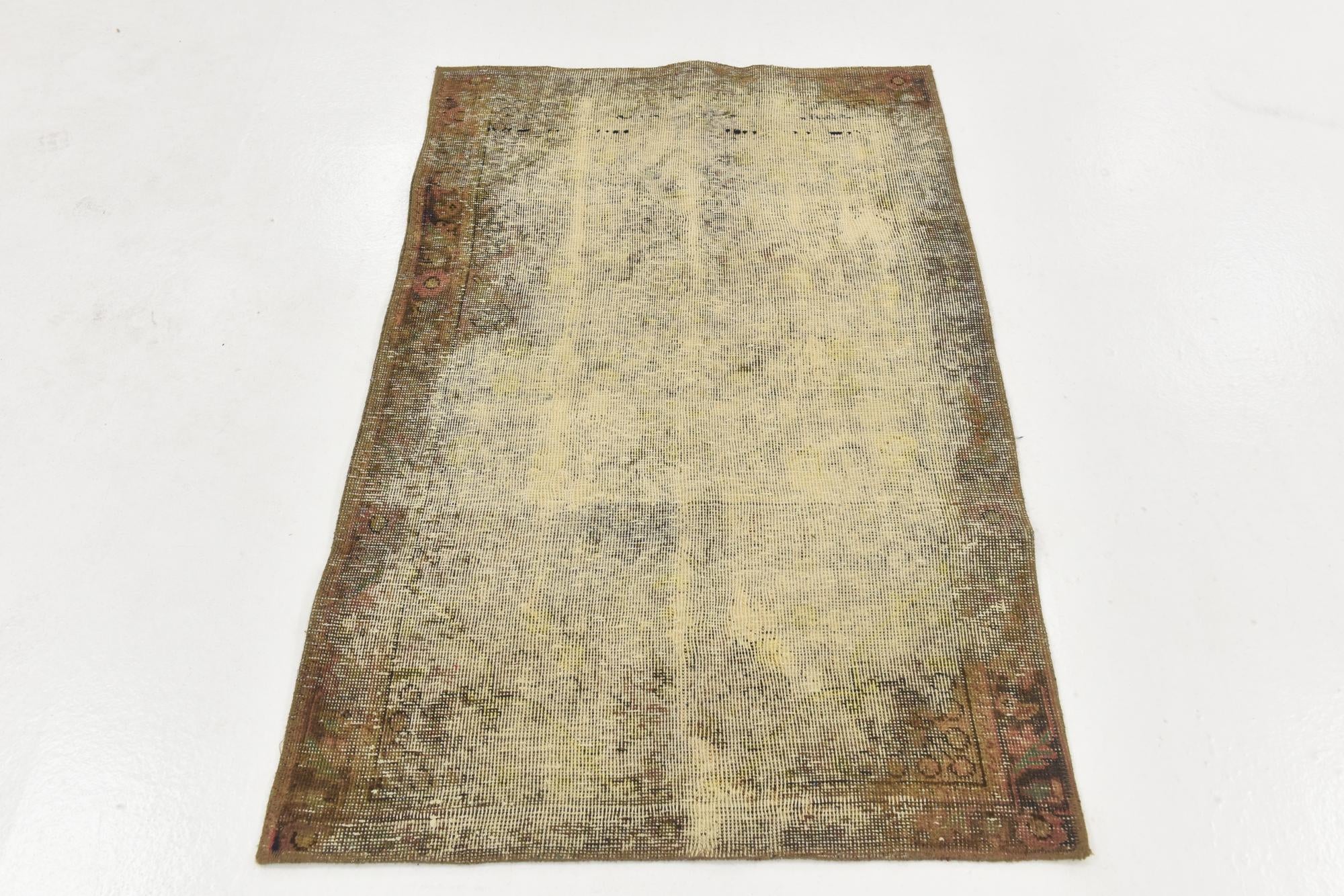 3' x 4' 8 Hand Knotted Ultra Vintage Persian Wool Rug