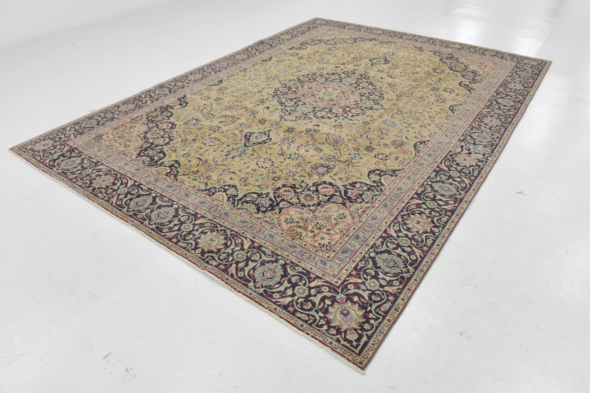 8' 9 x 12' 2 Hand Knotted Ultra Vintage Persian Wool Rug