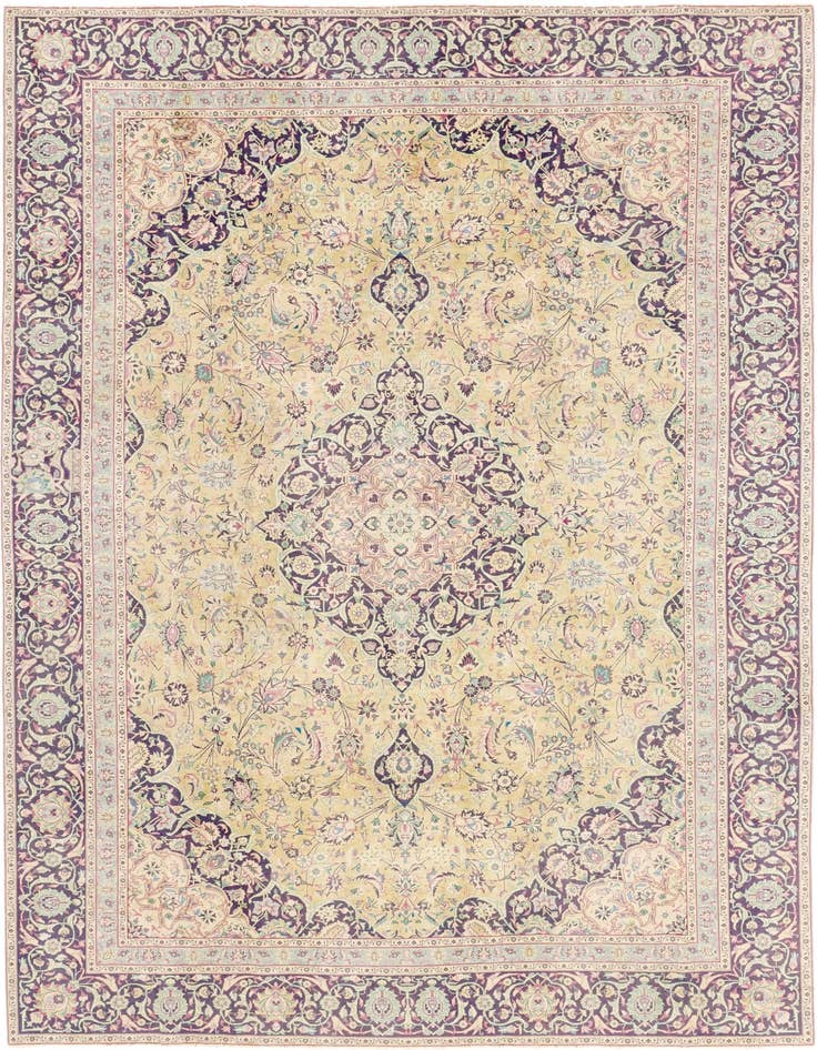 Detail image of 8' 9 x 12' 2 Hand Knotted Ultra Vintage Persian Wool Rug