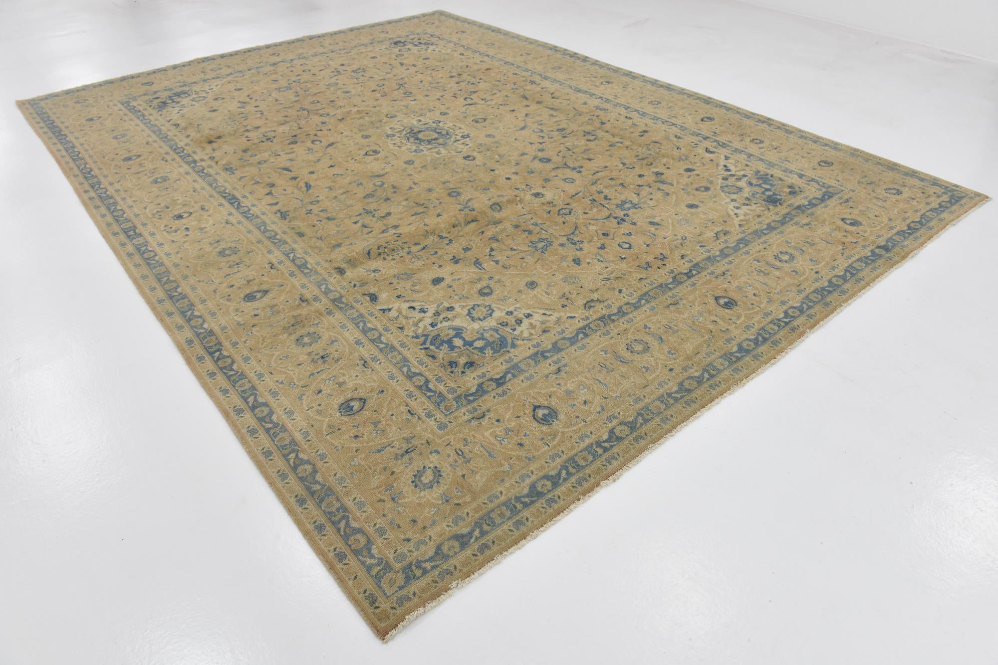 9' 9 x 13' 2 Hand Knotted Ultra Vintage Persian Wool Rug