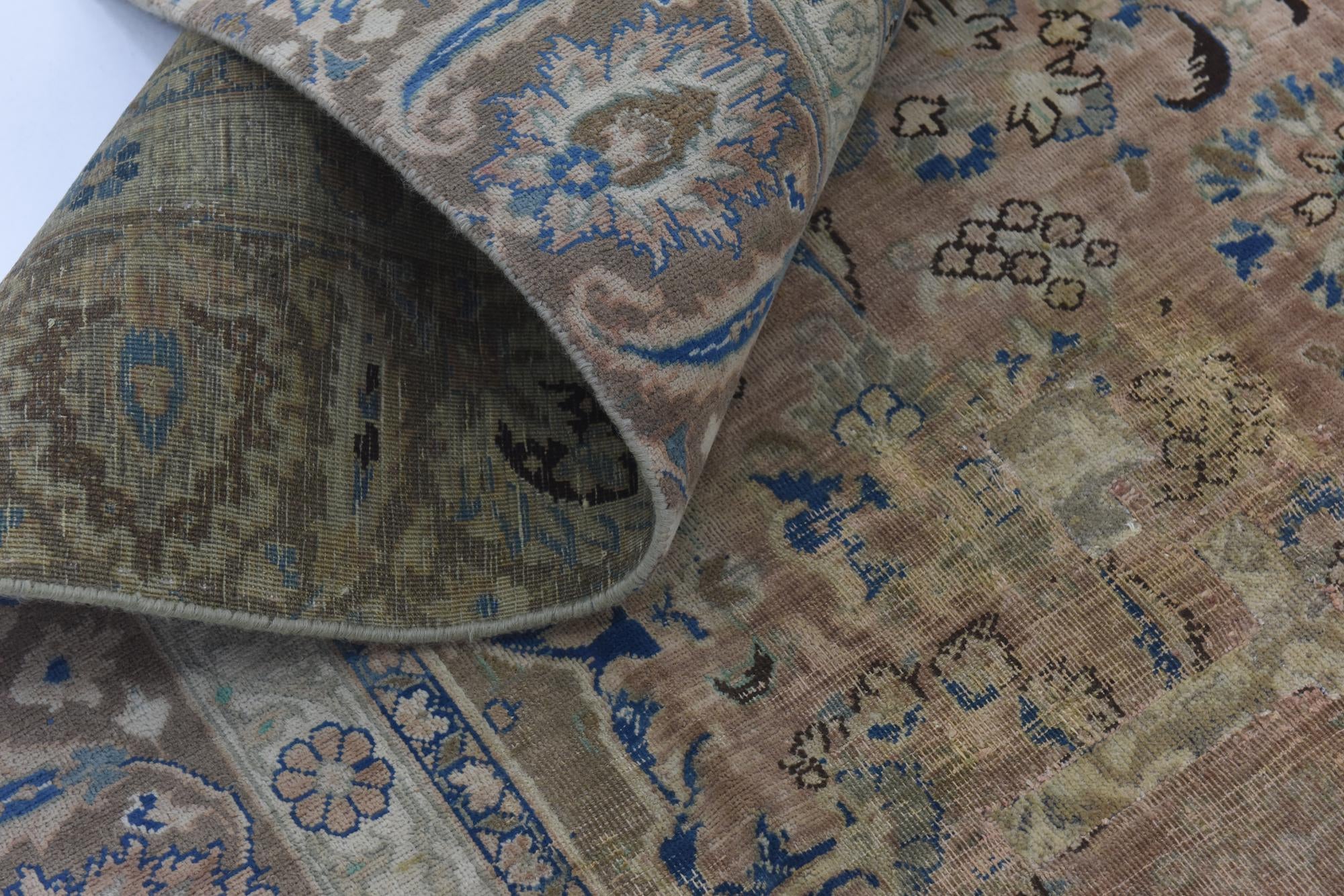 8' 10 x 11' 5 Hand Knotted Ultra Vintage Persian Wool Rug
