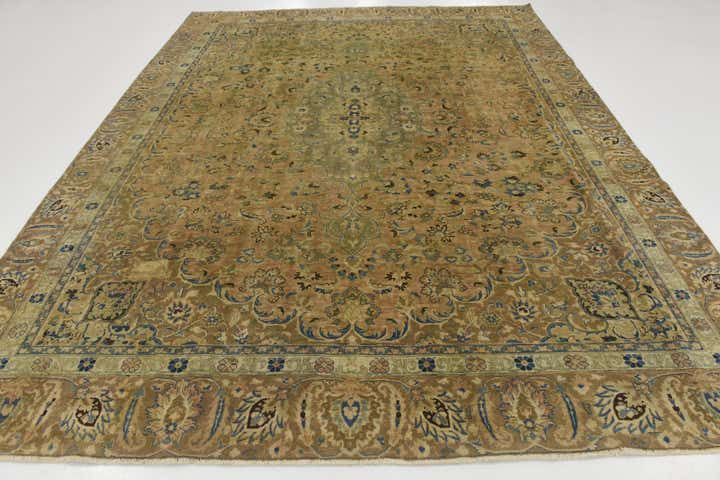 8' 10 x 11' 5 Hand Knotted Ultra Vintage Persian Wool Rug