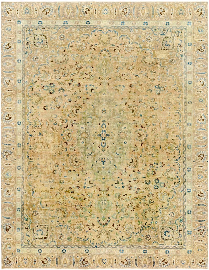Detail image of 8' 10 x 11' 5 Hand Knotted Ultra Vintage Persian Wool Rug