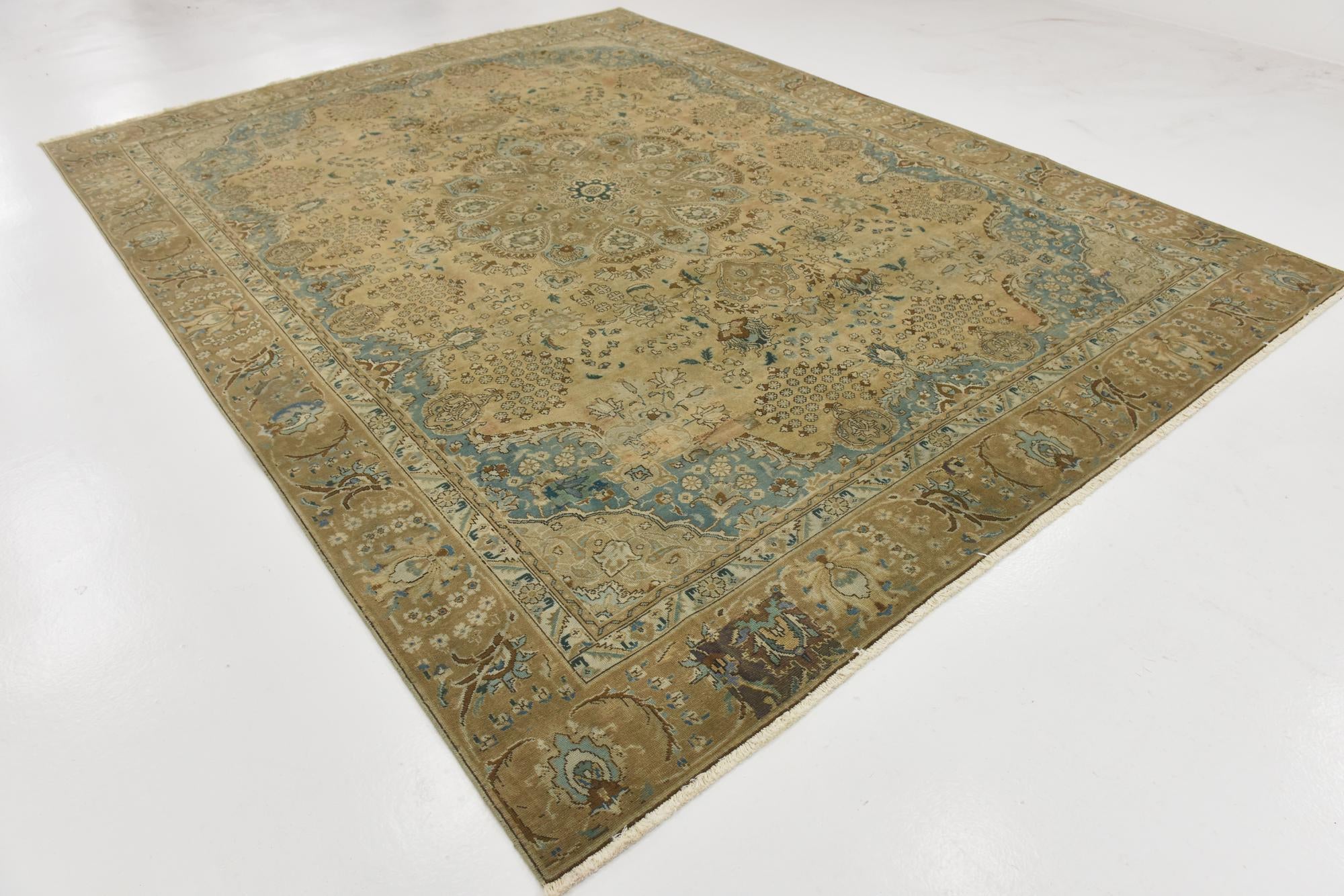 9' 3 x 12' 3 Hand Knotted Ultra Vintage Persian Wool Rug