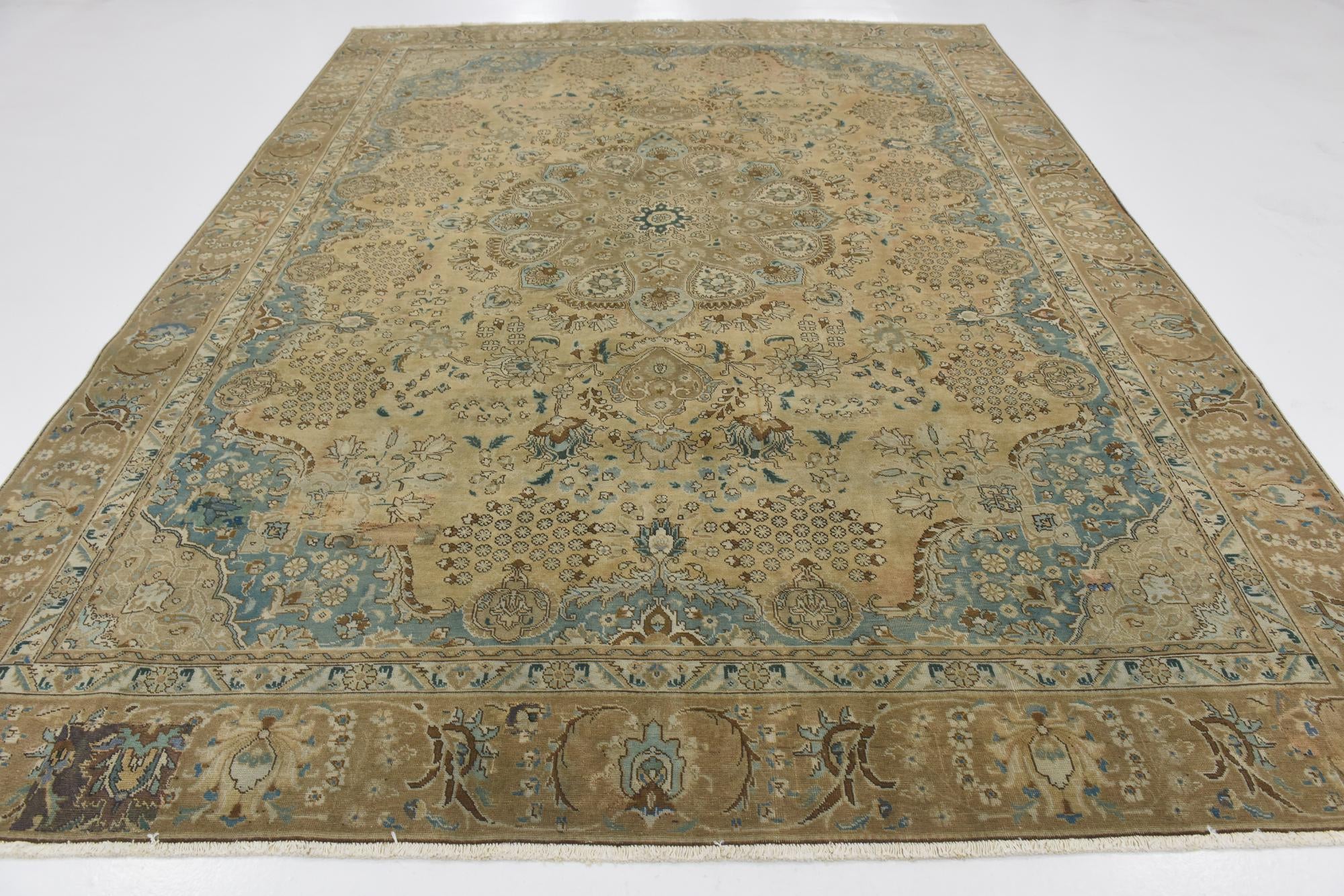 9' 3 x 12' 3 Hand Knotted Ultra Vintage Persian Wool Rug