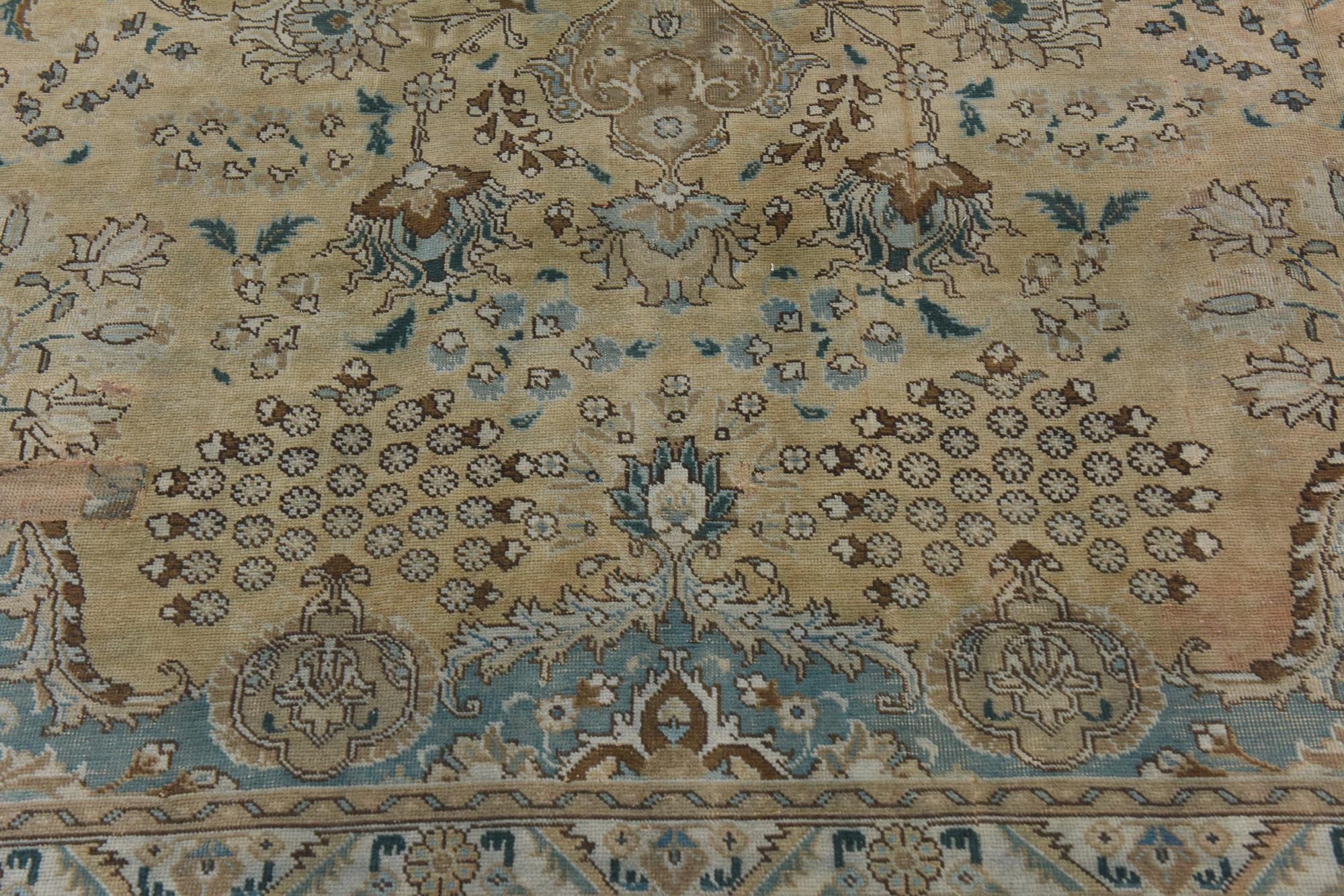 9' 3 x 12' 3 Hand Knotted Ultra Vintage Persian Wool Rug