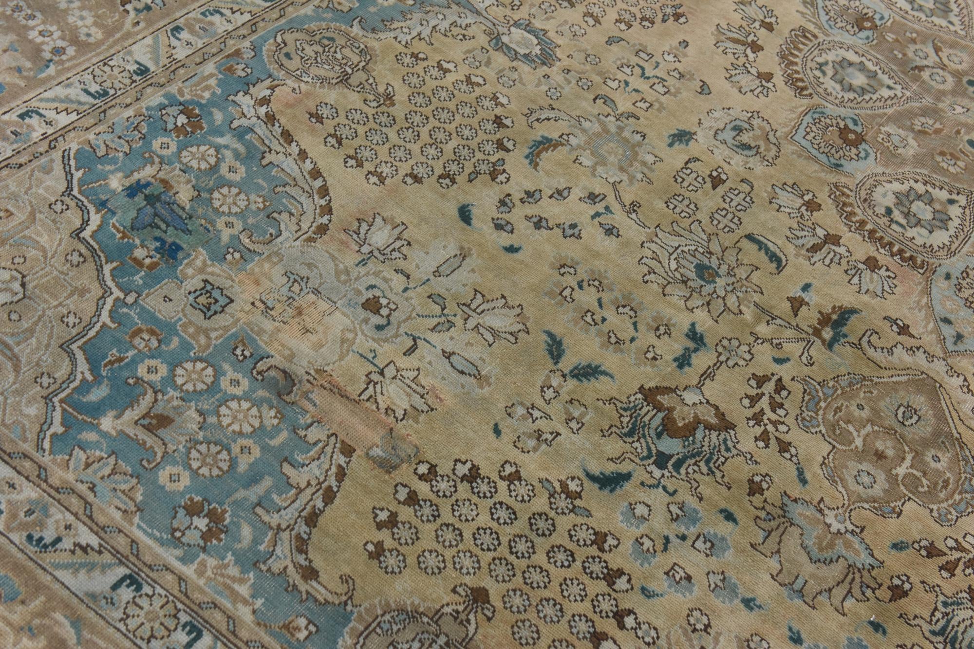 9' 3 x 12' 3 Hand Knotted Ultra Vintage Persian Wool Rug