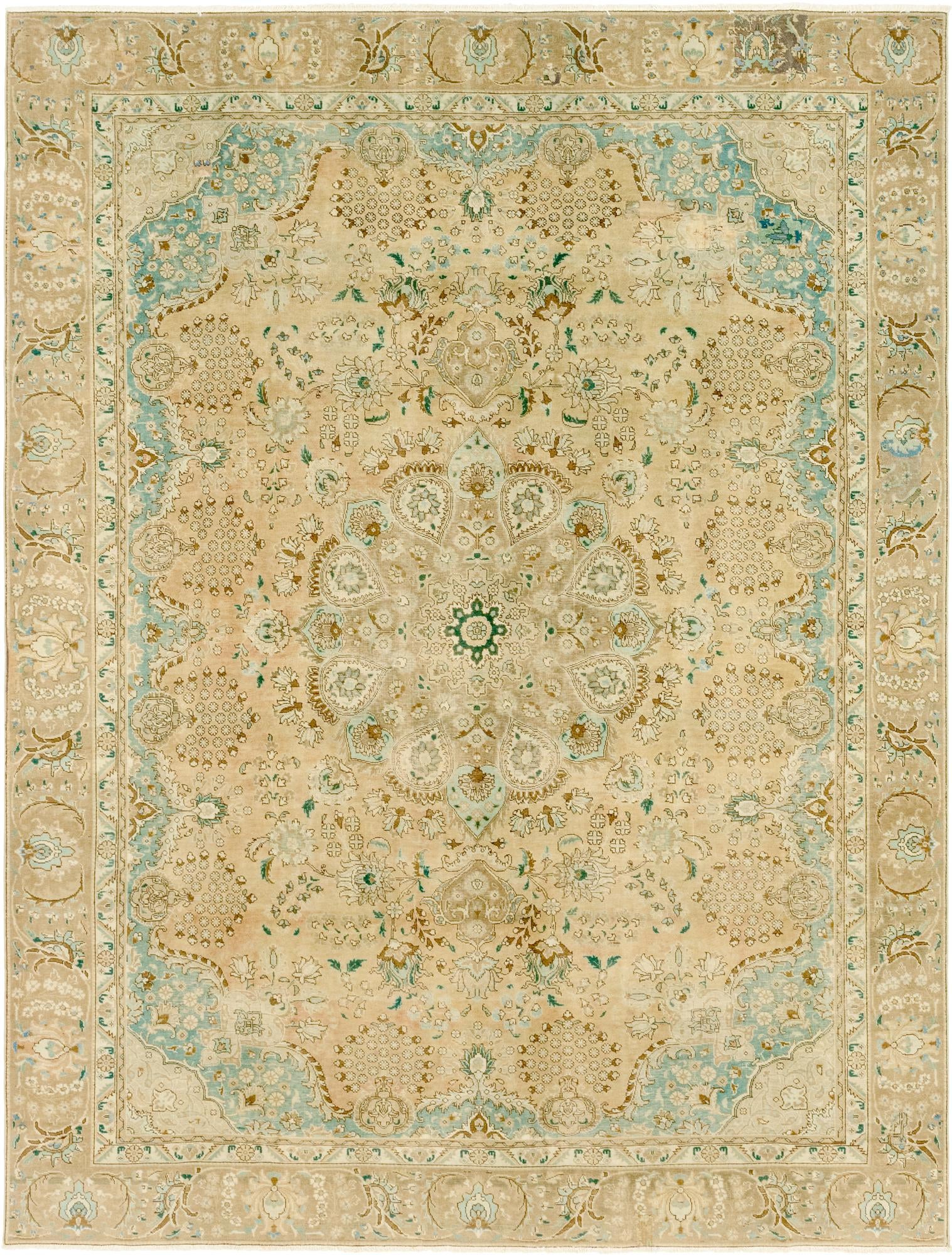 9' 3 x 12' 3 Hand Knotted Ultra Vintage Persian Wool Rug