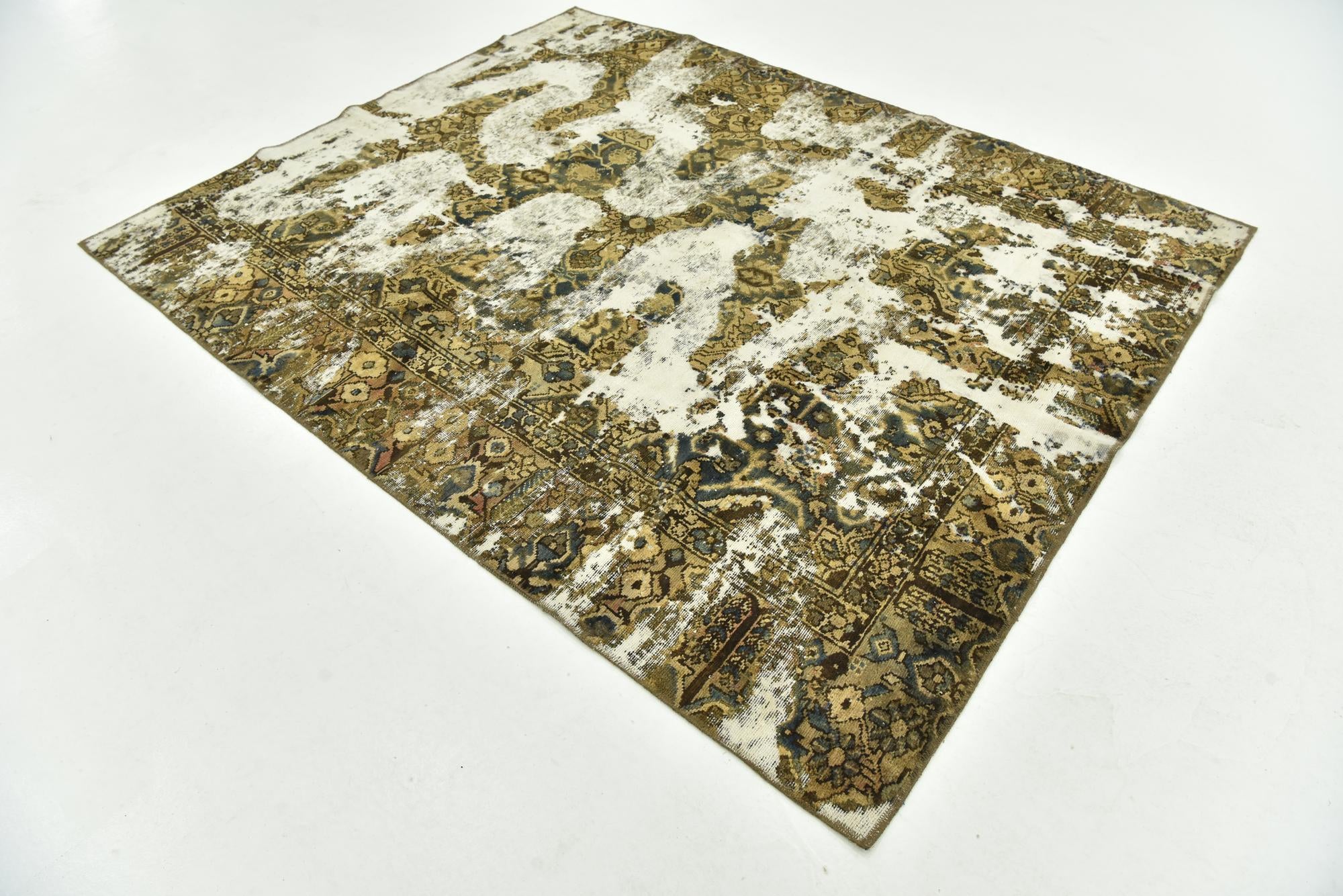 6' 5 x 8' Hand Knotted Ultra Vintage Persian Wool Rug