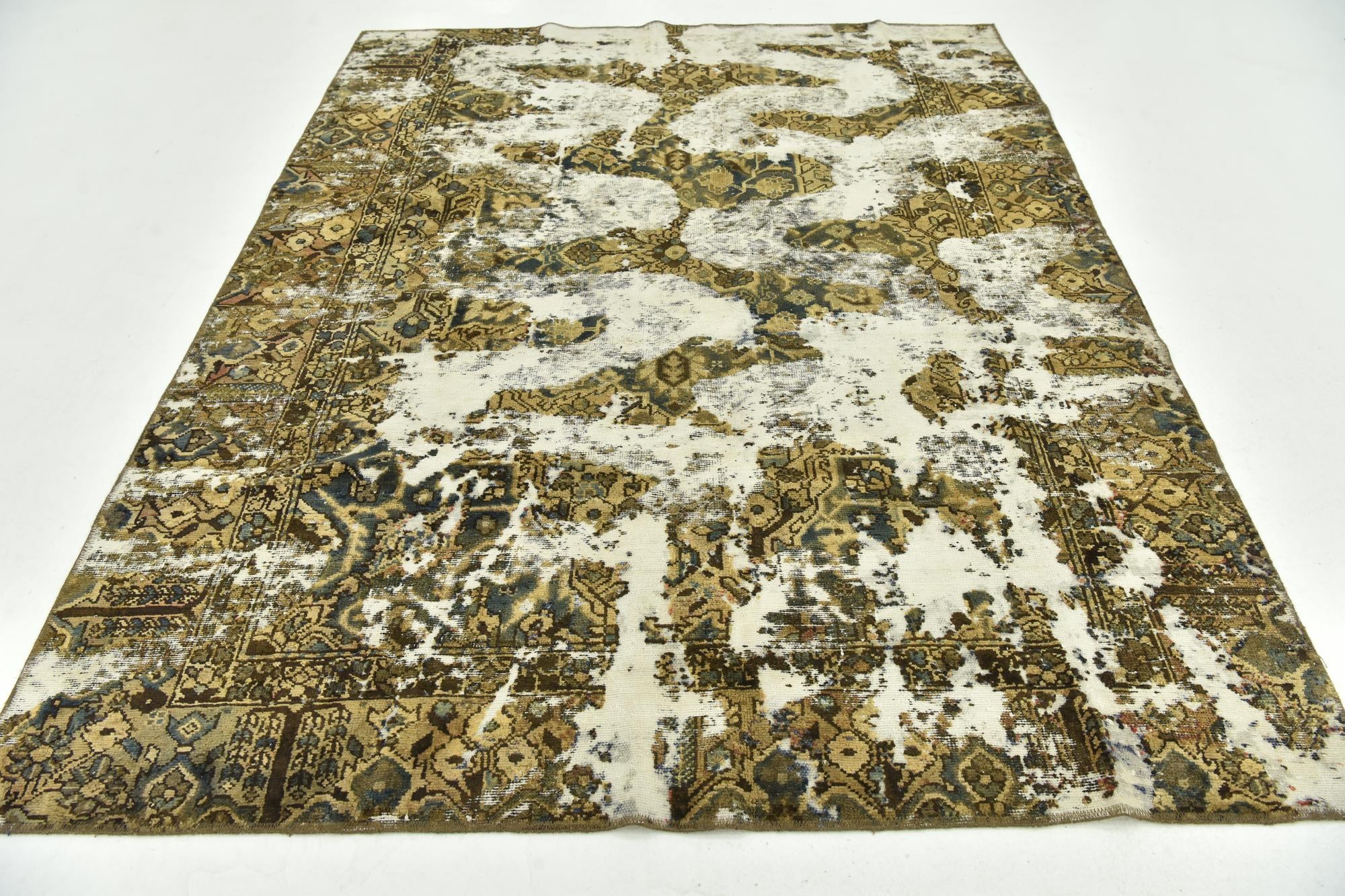 6' 5 x 8' Hand Knotted Ultra Vintage Persian Wool Rug
