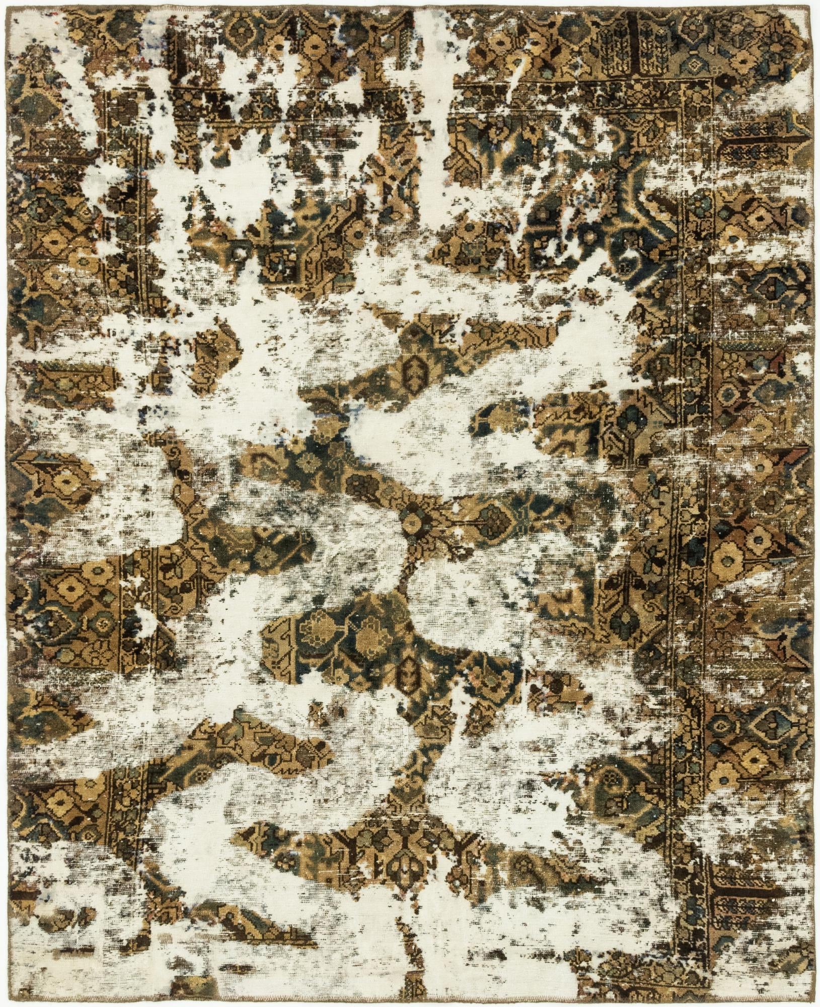 6' 5 x 8' Hand Knotted Ultra Vintage Persian Wool Rug