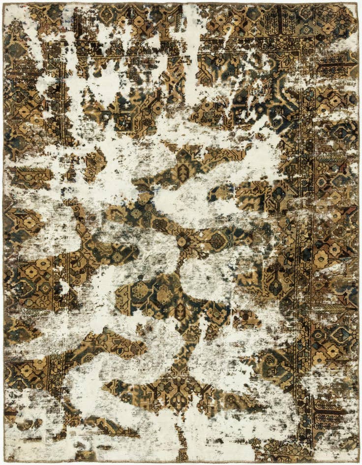Detail image of 6' 5 x 8' Hand Knotted Ultra Vintage Persian Wool Rug