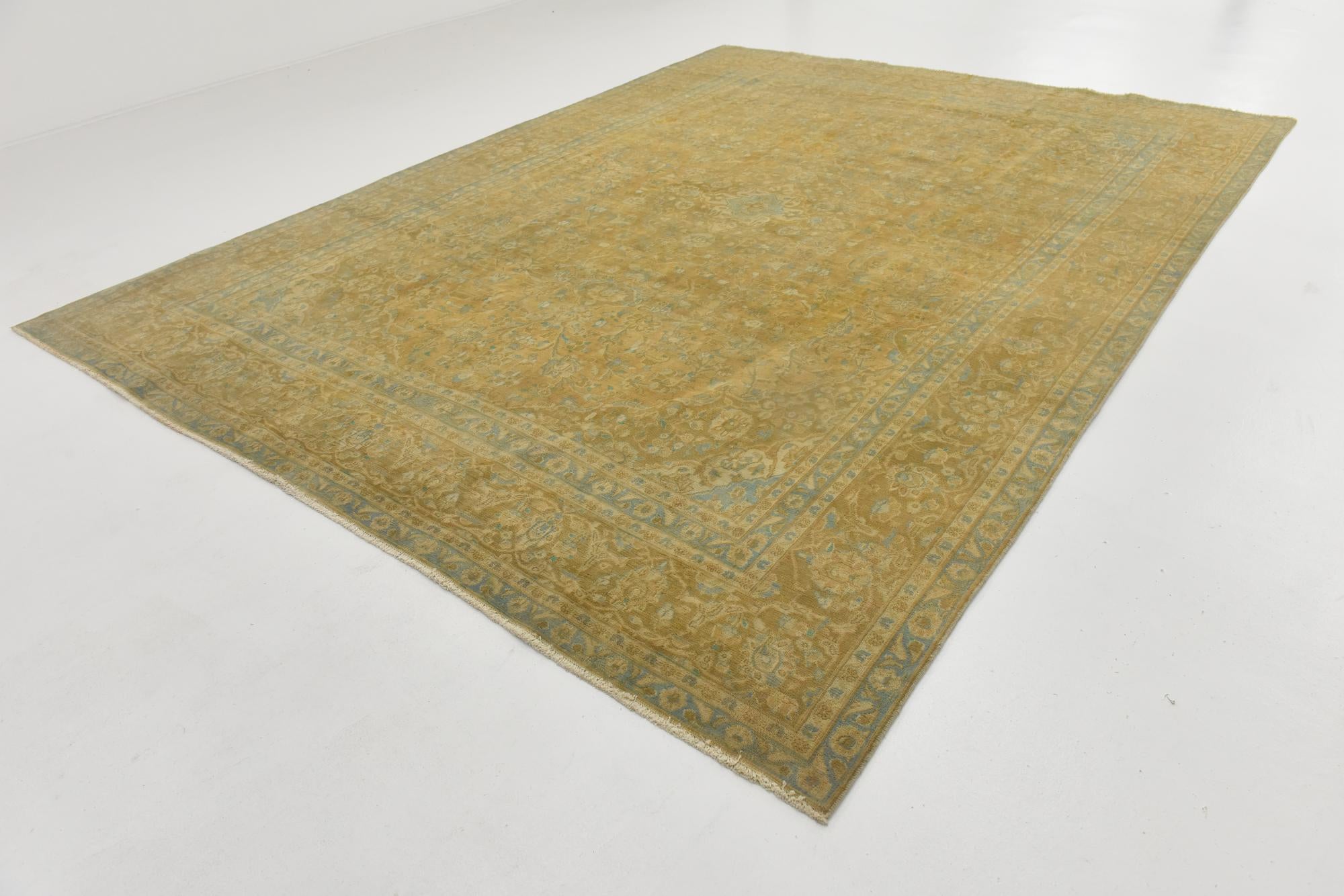 9' 3 x 12' 7 Hand Knotted Ultra Vintage Persian Wool Rug
