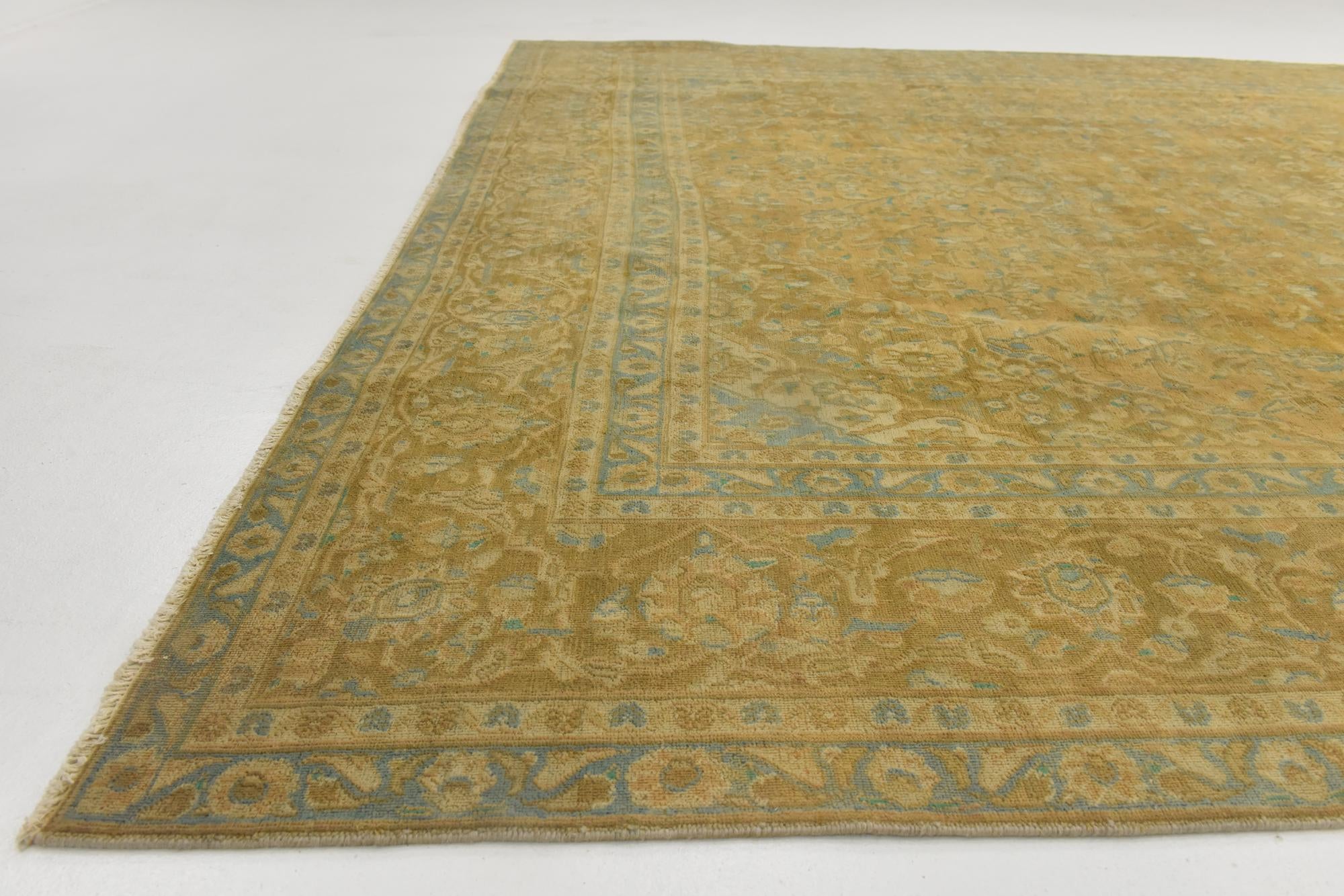 9' 3 x 12' 7 Hand Knotted Ultra Vintage Persian Wool Rug
