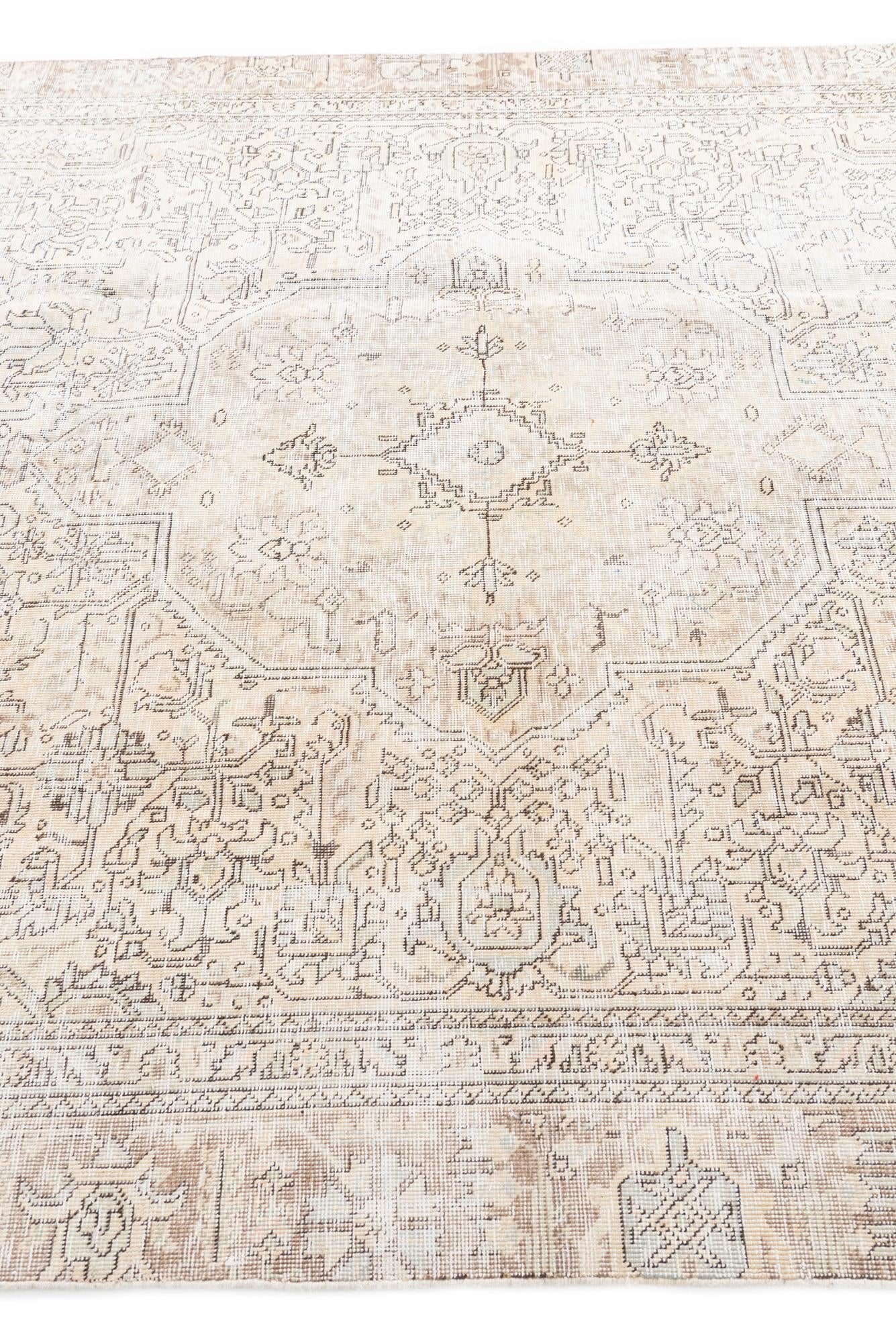 6' 10 x 10' 8 Hand Knotted Ultra Vintage Persian Wool Rug