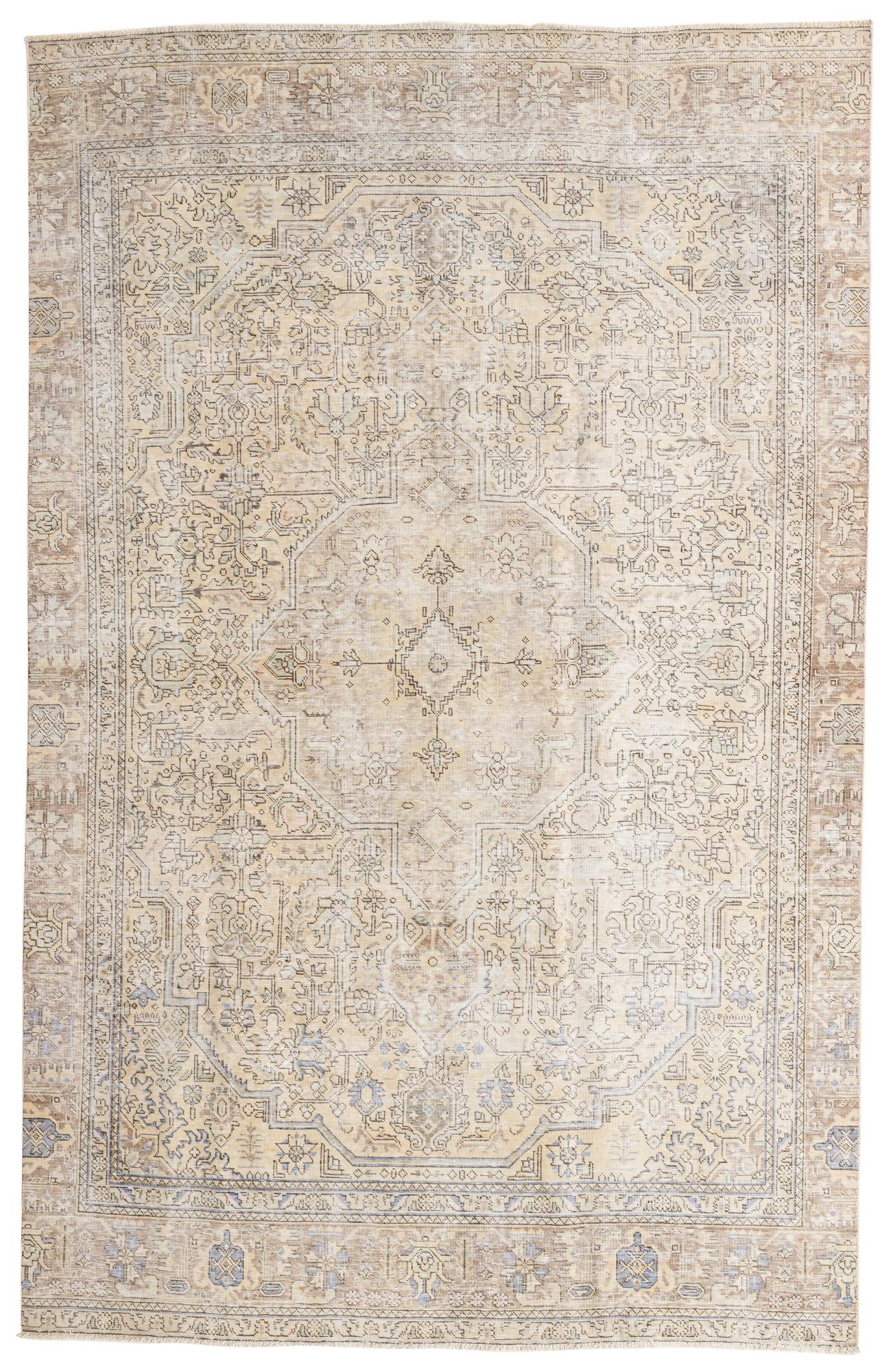 6' 10 x 10' 8 Hand Knotted Ultra Vintage Persian Wool Rug