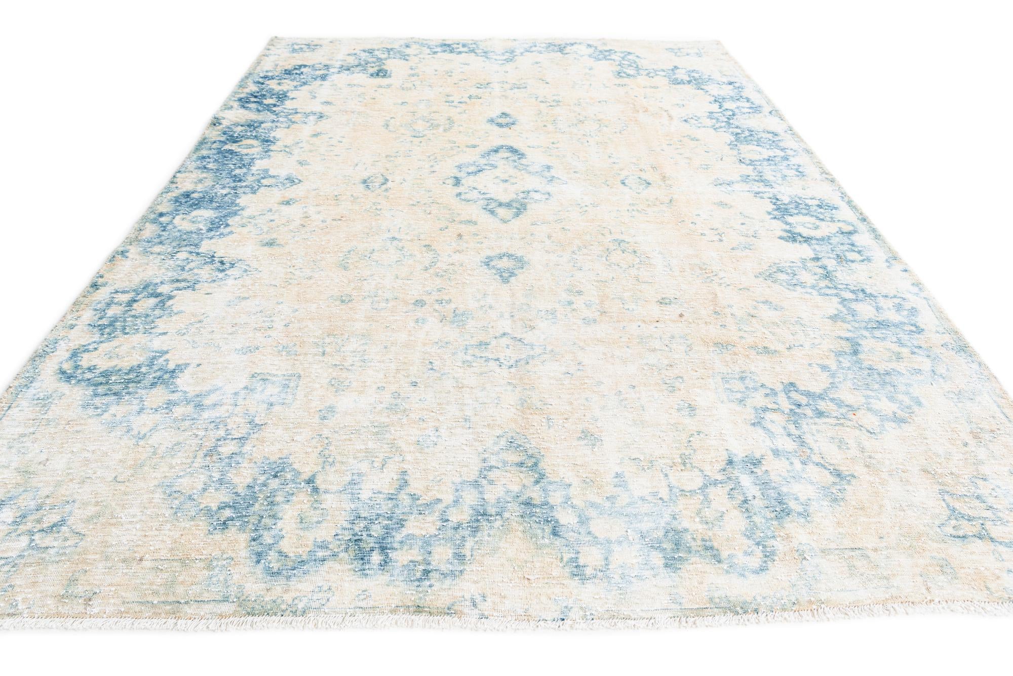 6' 4 x 9' 9 Hand Knotted Ultra Vintage Persian Wool Rug