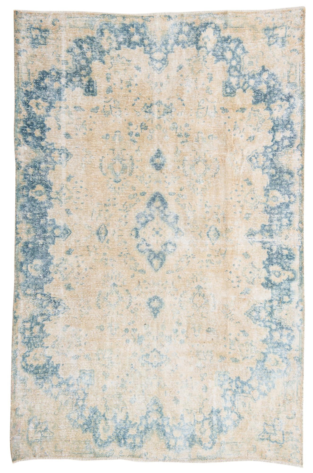 6' 4 x 9' 9 Hand Knotted Ultra Vintage Persian Wool Rug