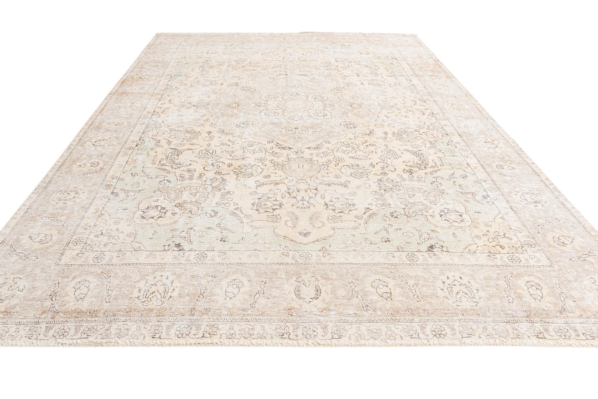 7' 1 x 10' 8 Hand Knotted Ultra Vintage Persian Wool Rug