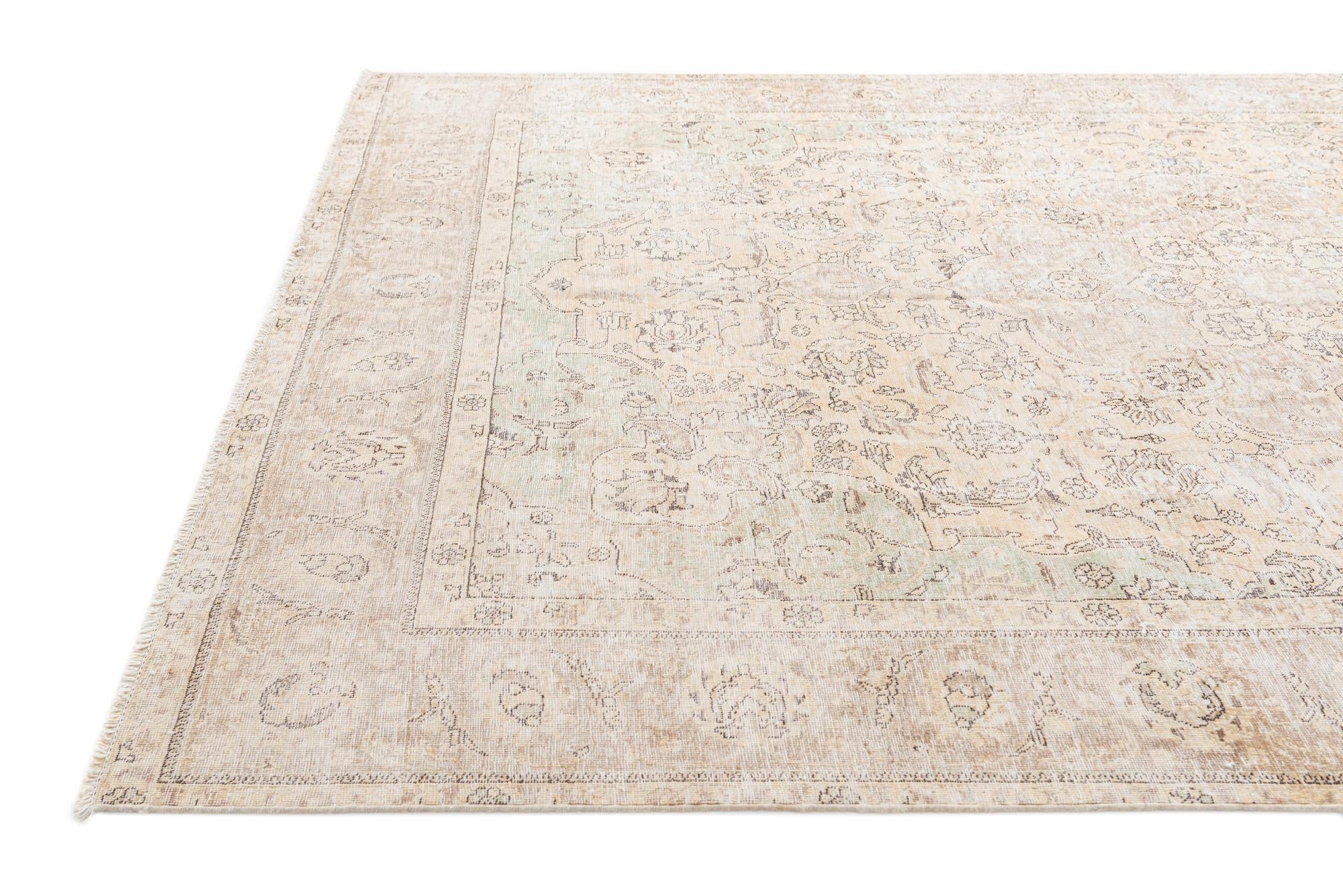 7' 1 x 10' 8 Hand Knotted Ultra Vintage Persian Wool Rug