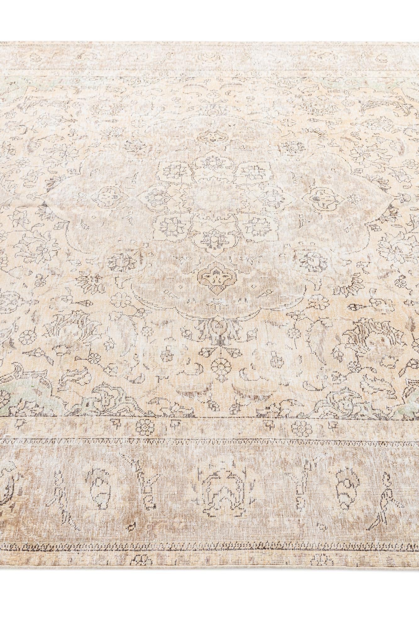 7' 1 x 10' 8 Hand Knotted Ultra Vintage Persian Wool Rug