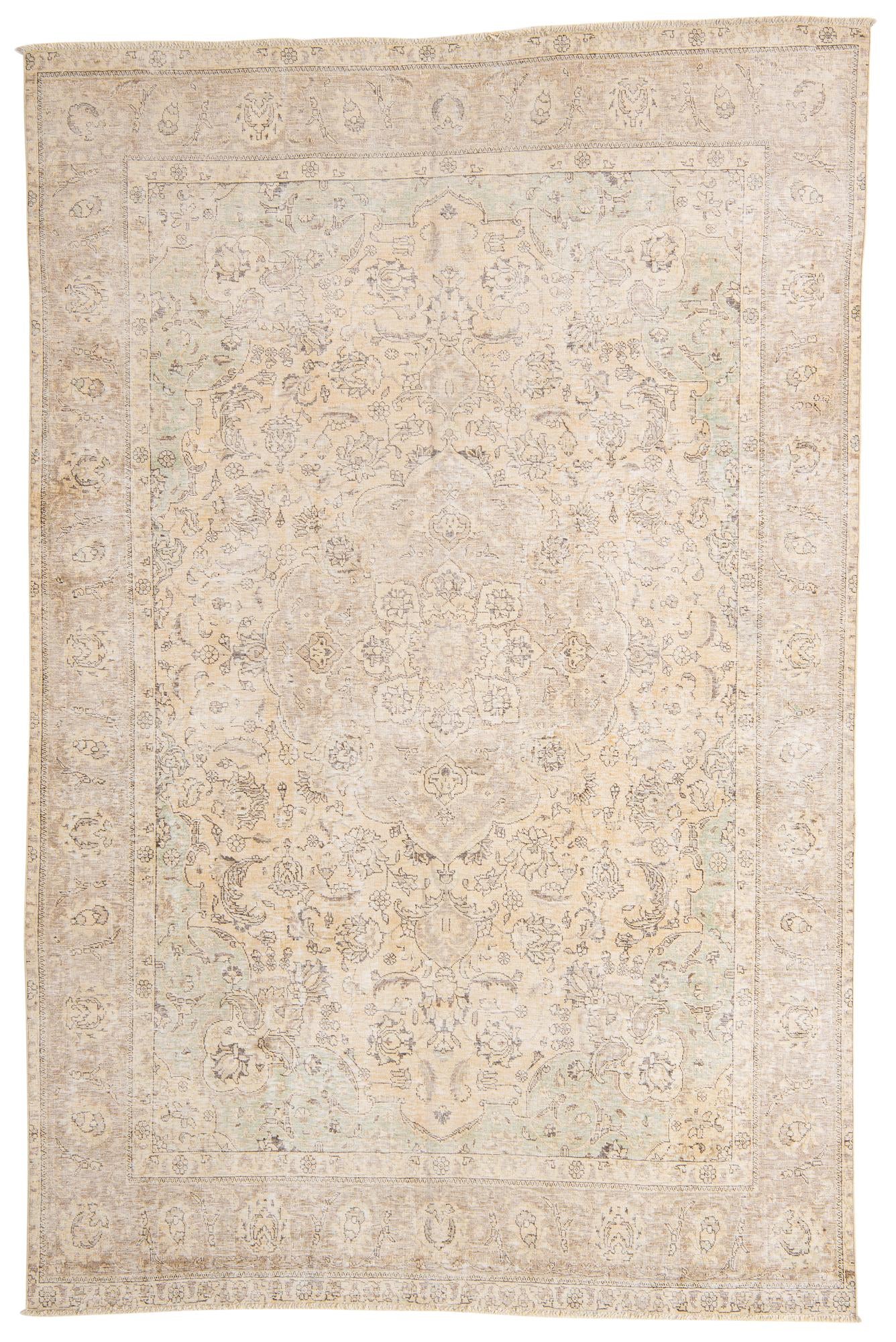 7' 1 x 10' 8 Hand Knotted Ultra Vintage Persian Wool Rug