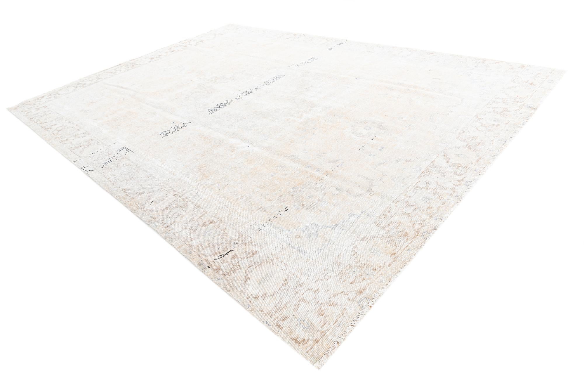 9' x 12' 5 Hand Knotted Ultra Vintage Persian Wool Rug