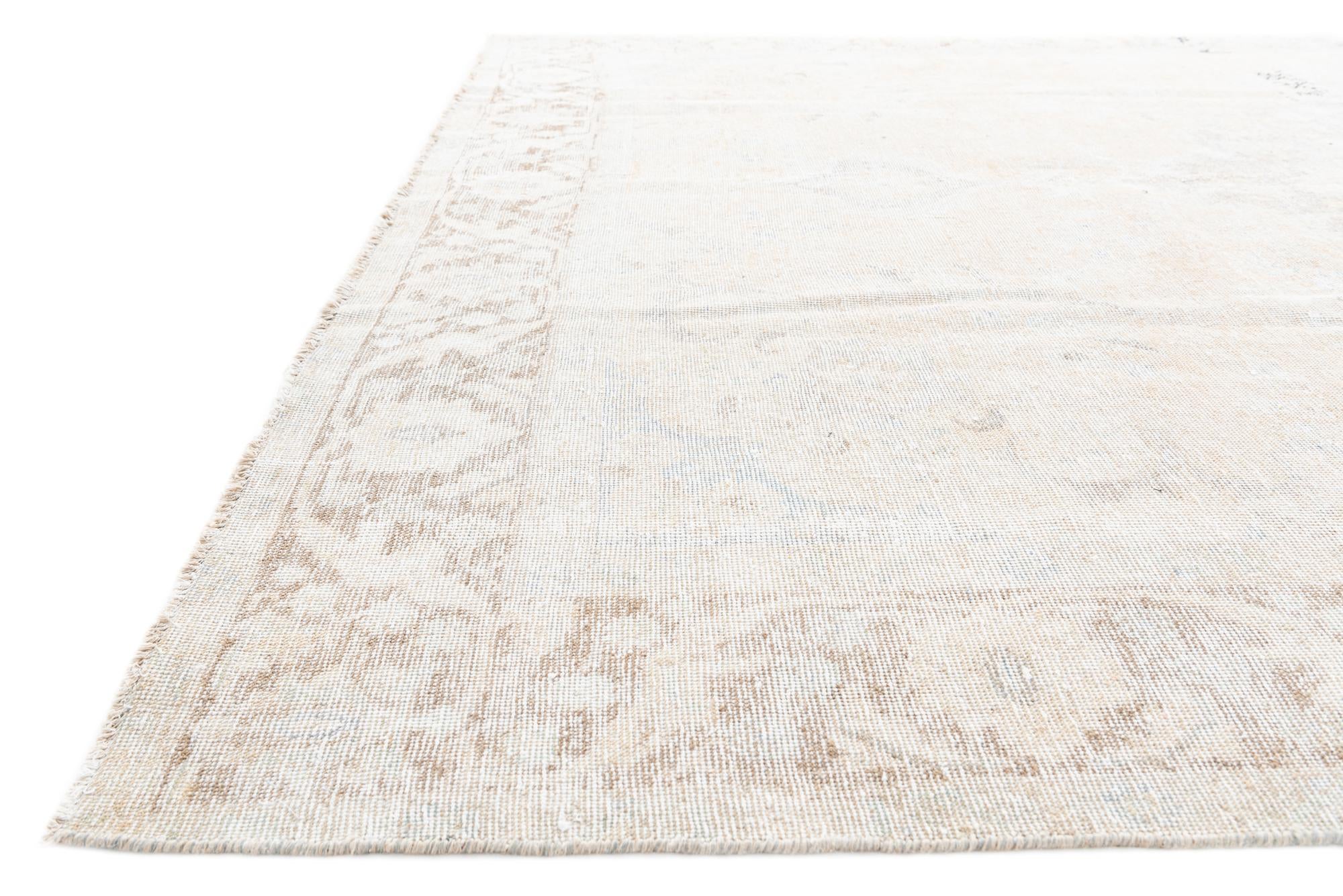 9' x 12' 5 Hand Knotted Ultra Vintage Persian Wool Rug