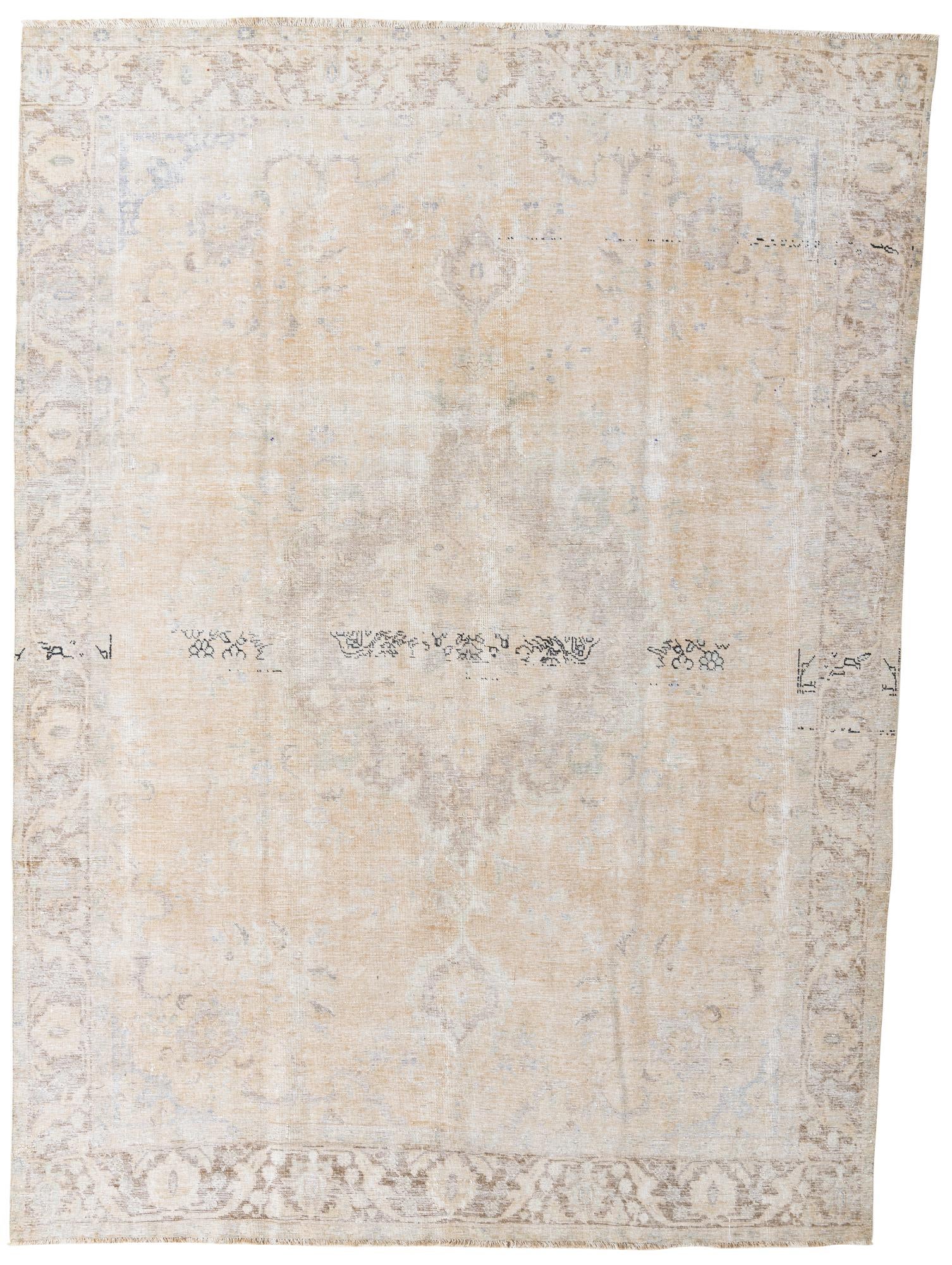 9' x 12' 5 Hand Knotted Ultra Vintage Persian Wool Rug