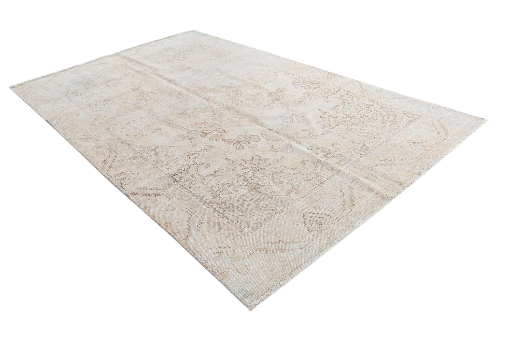 6' x 9' 7 Hand Knotted Ultra Vintage Persian Wool Rug