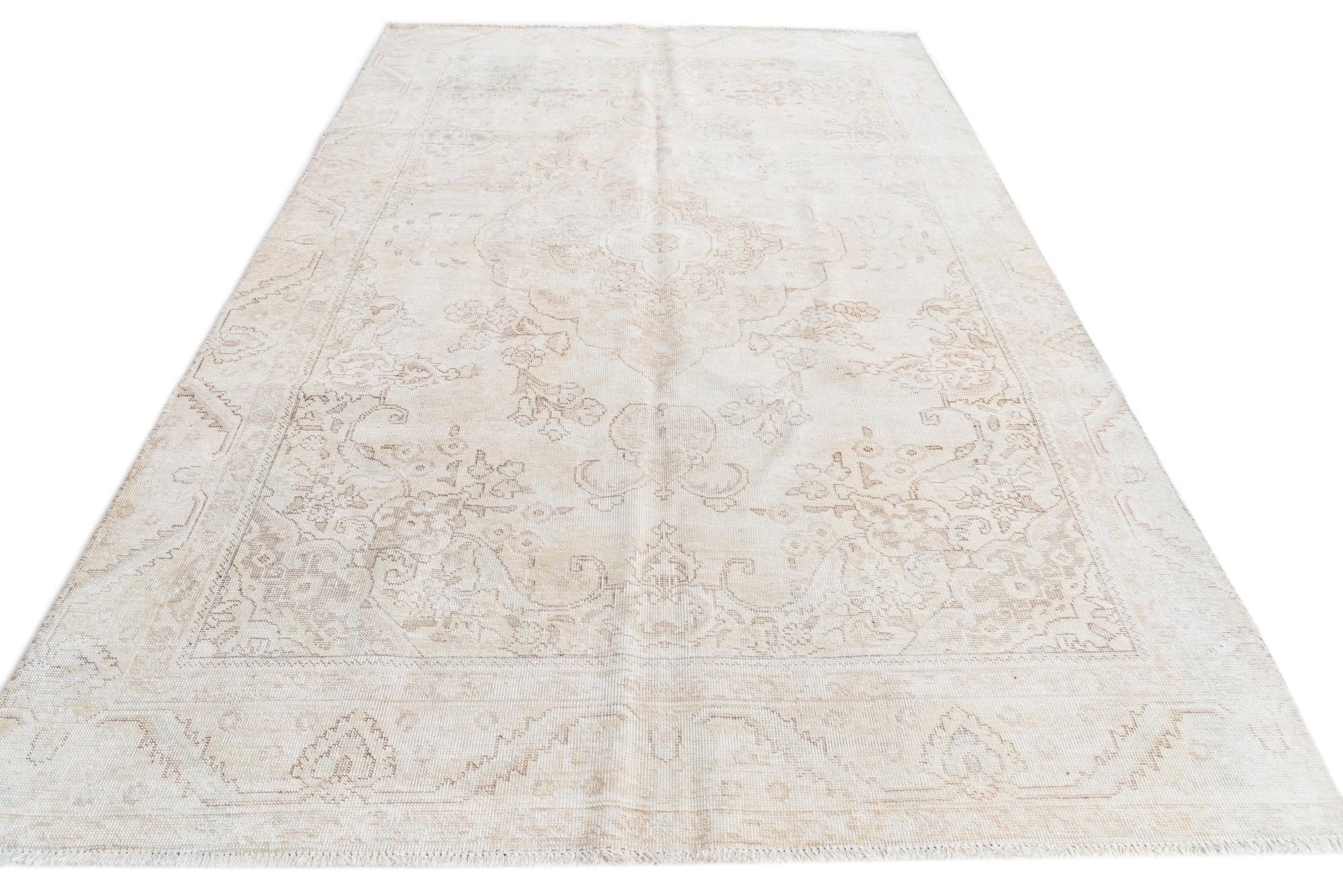 6' x 9' 7 Hand Knotted Ultra Vintage Persian Wool Rug