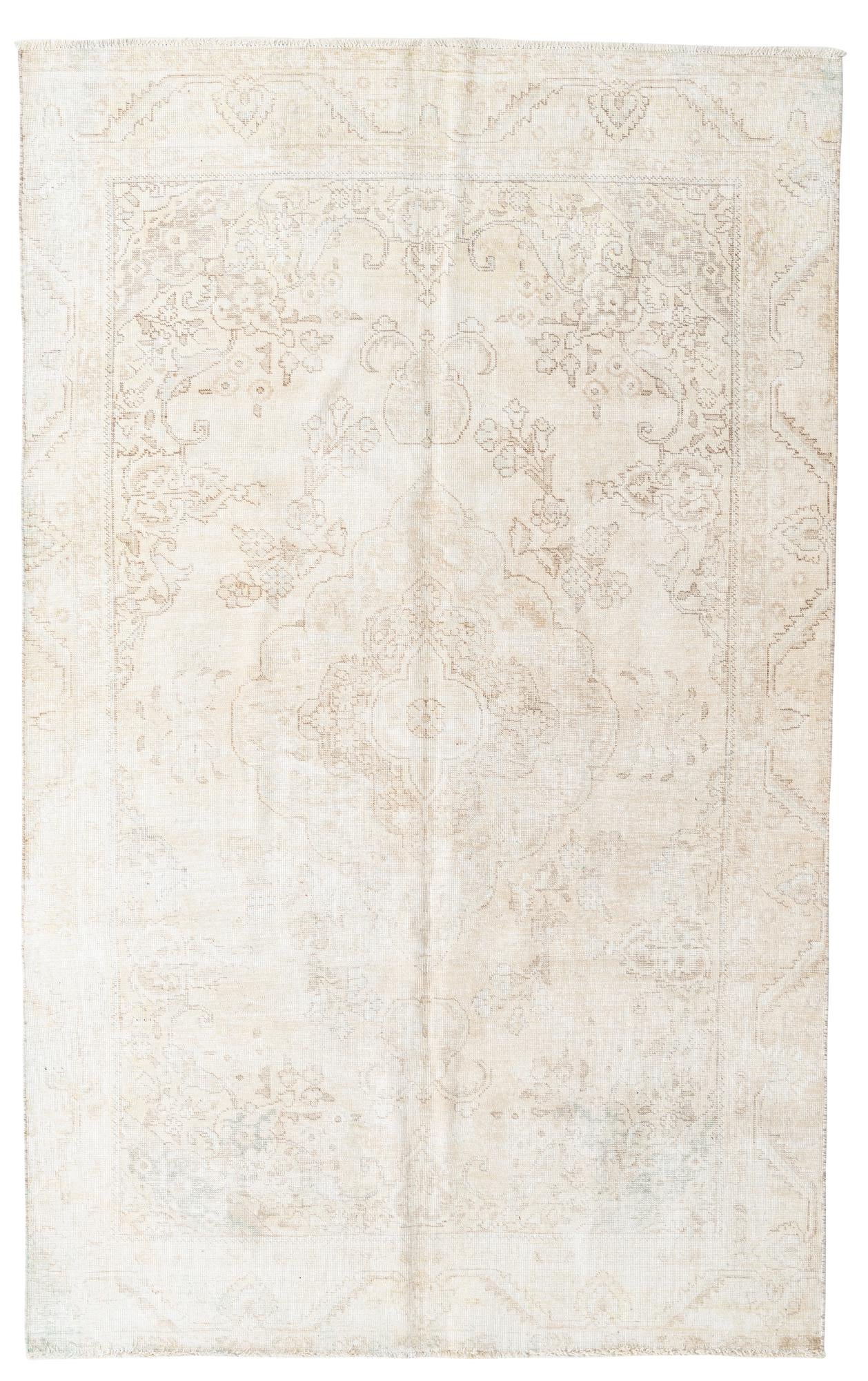 6' x 9' 7 Hand Knotted Ultra Vintage Persian Wool Rug