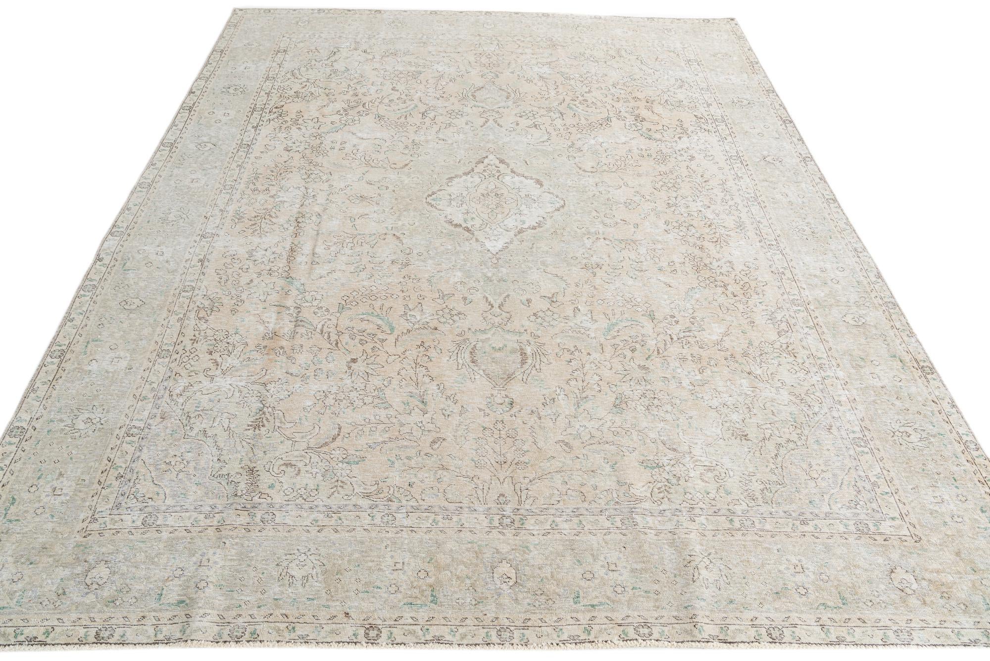 9' 10 x 12' 9 Hand Knotted Ultra Vintage Persian Wool Rug