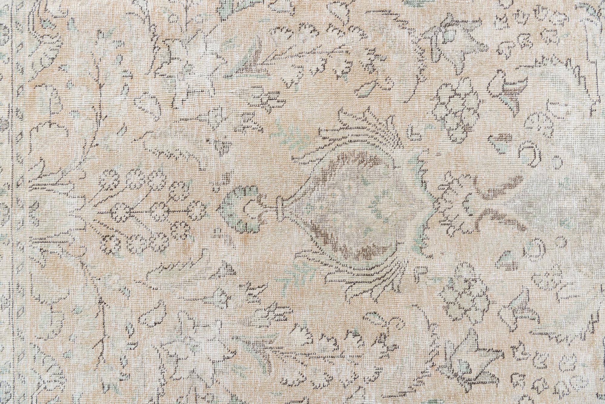 9' 10 x 12' 9 Hand Knotted Ultra Vintage Persian Wool Rug