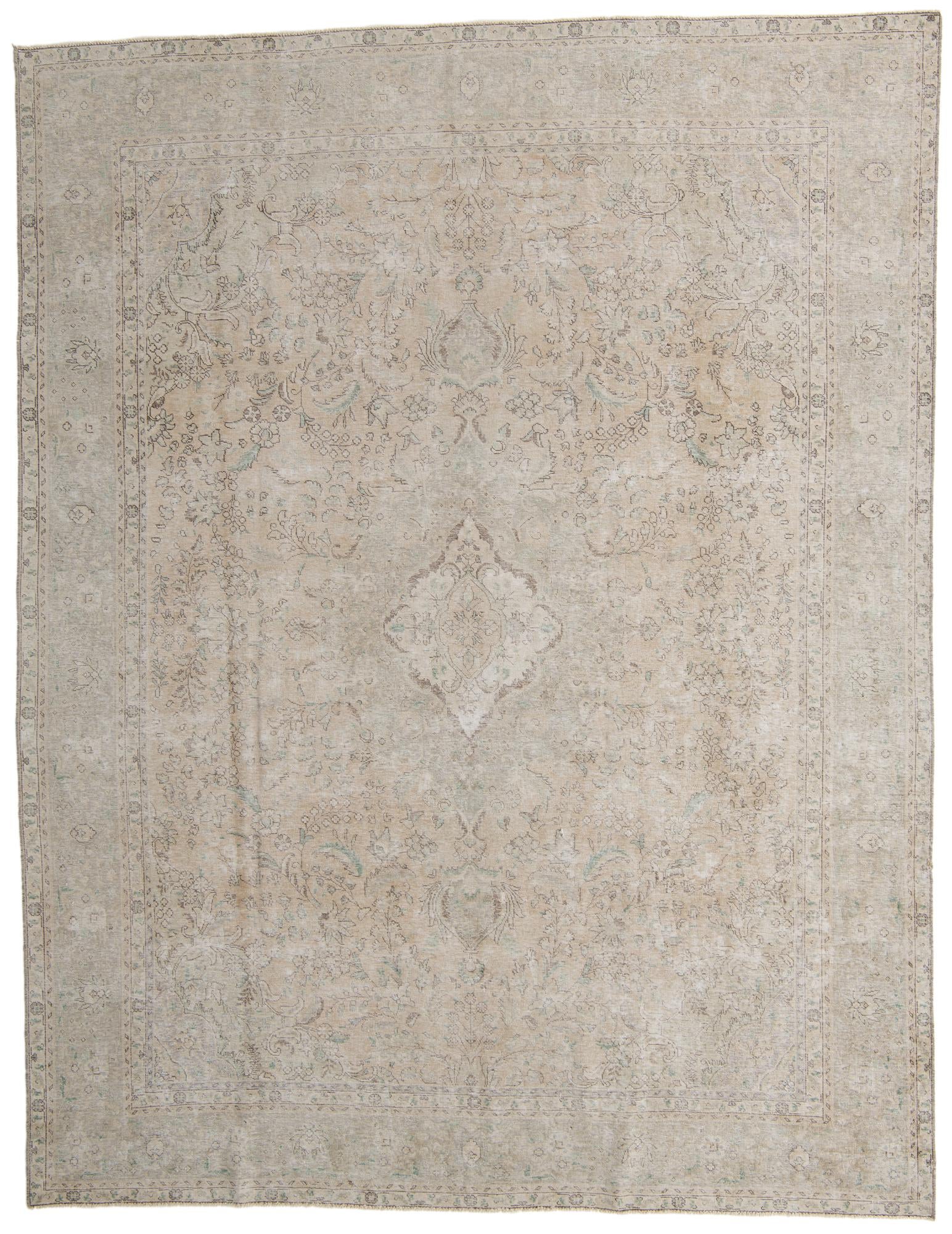 9' 10 x 12' 9 Hand Knotted Ultra Vintage Persian Wool Rug