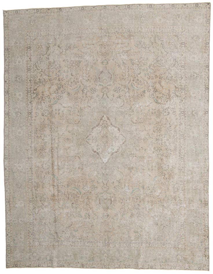 Detail image of 9' 10 x 12' 9 Hand Knotted Ultra Vintage Persian Wool Rug