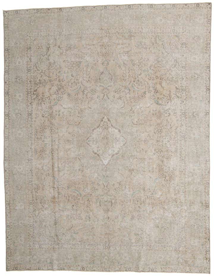 9' 10 x 12' 9 Hand Knotted Ultra Vintage Persian Wool Rug