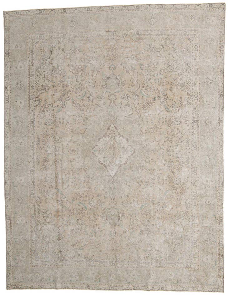 Detail image of 9' 10 x 12' 9 Hand Knotted Ultra Vintage Persian Wool Rug